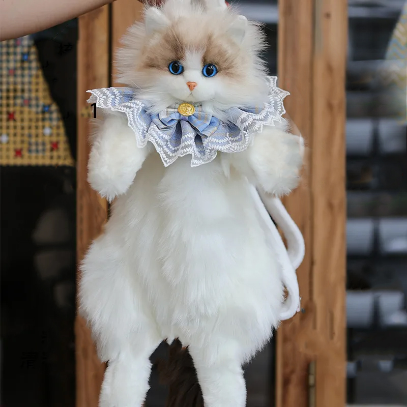 Simulated Stuffed Cat Backpack Realistic Animal Stuffed Bag Plush Backpack Toy - Picture 21 of 21