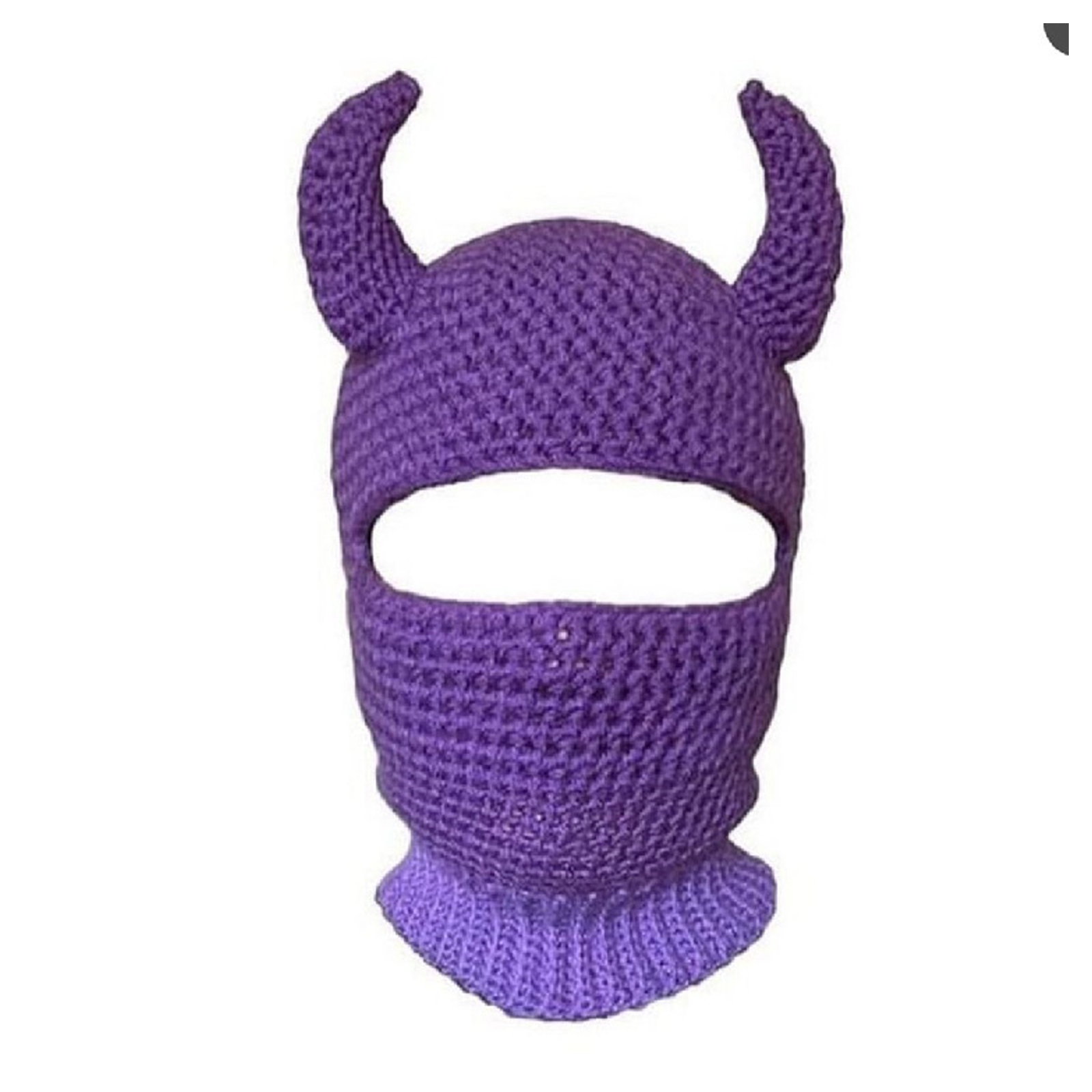 Knit Balaclava Hat with Cowhorn Full Face Mask Halloween Costume Headwear Unisex - Picture 26 of 73