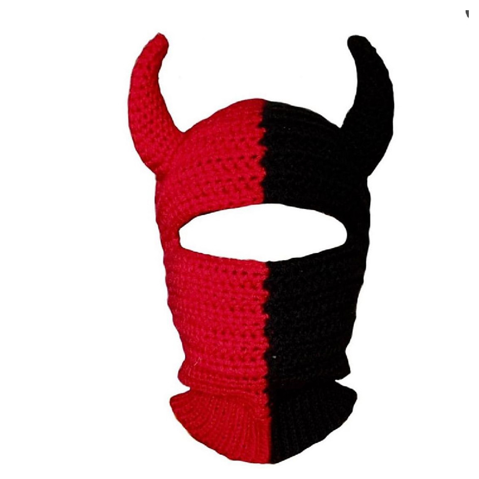 Knit Balaclava Hat with Cowhorn Full Face Mask Halloween Costume Headwear Unisex - Picture 28 of 73
