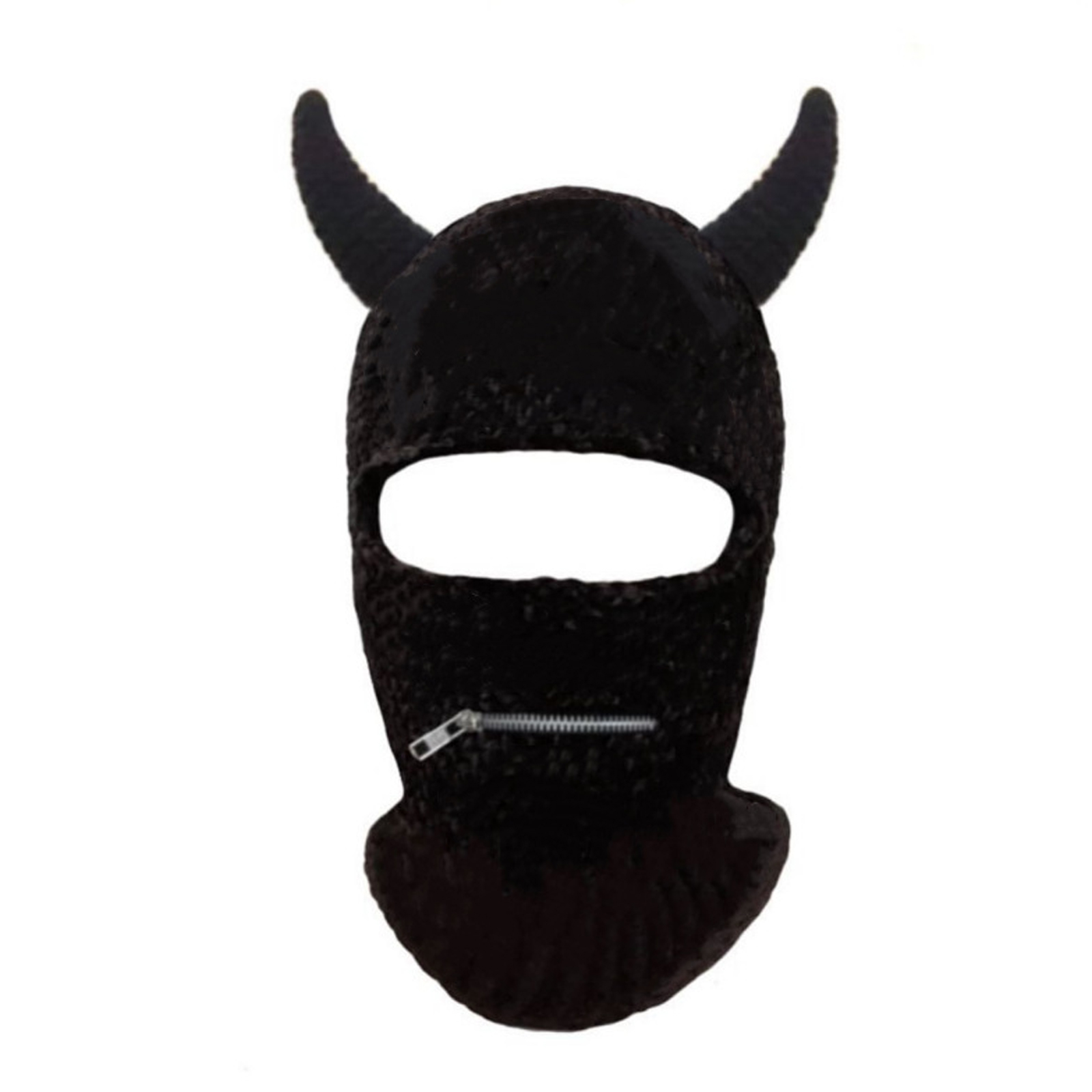 Knit Balaclava Hat with Cowhorn Full Face Mask Halloween Costume Headwear Unisex - Picture 55 of 73