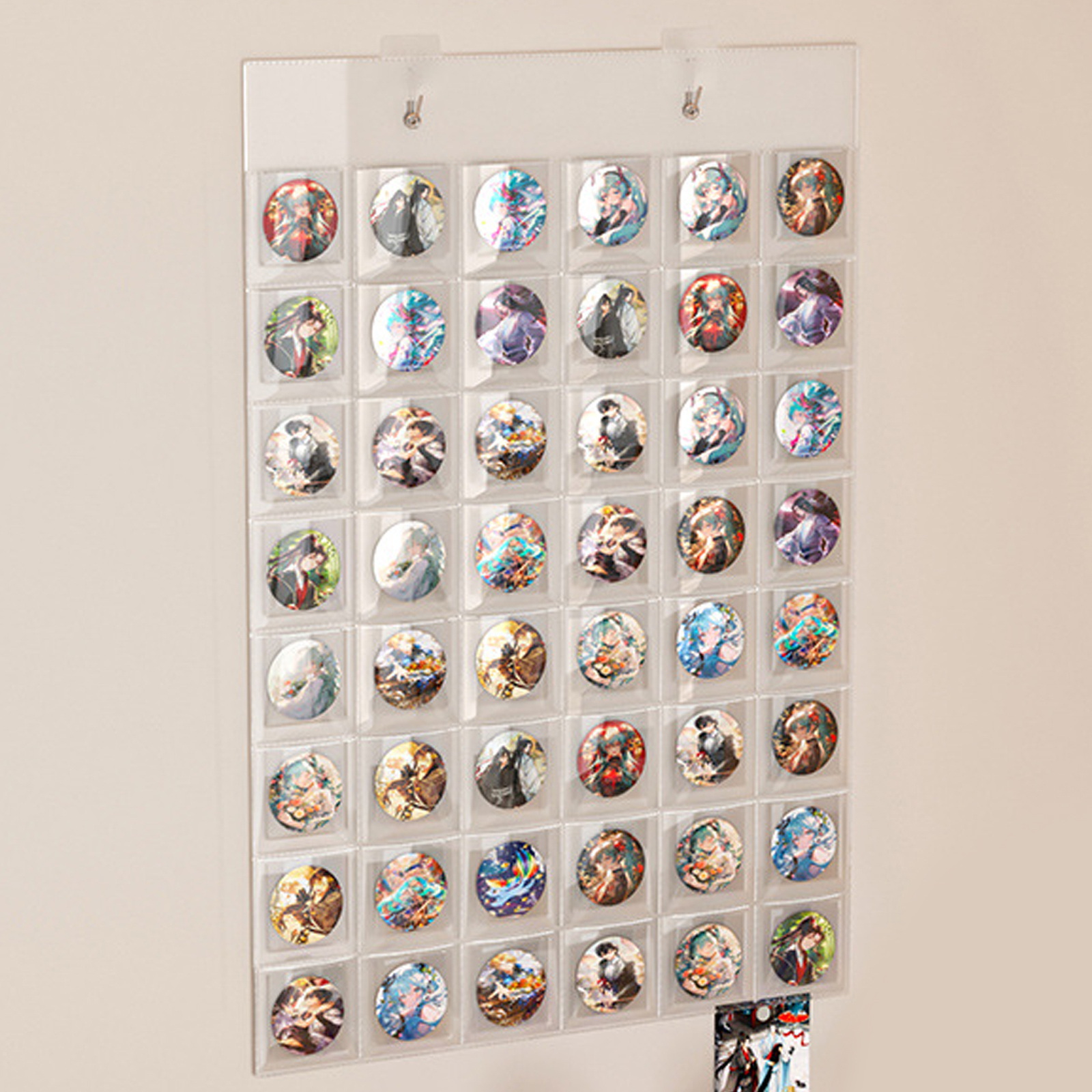 Transparent Badge Card Storage File Wall Pocket Hanging Hook Included Collection - Picture 10 of 10