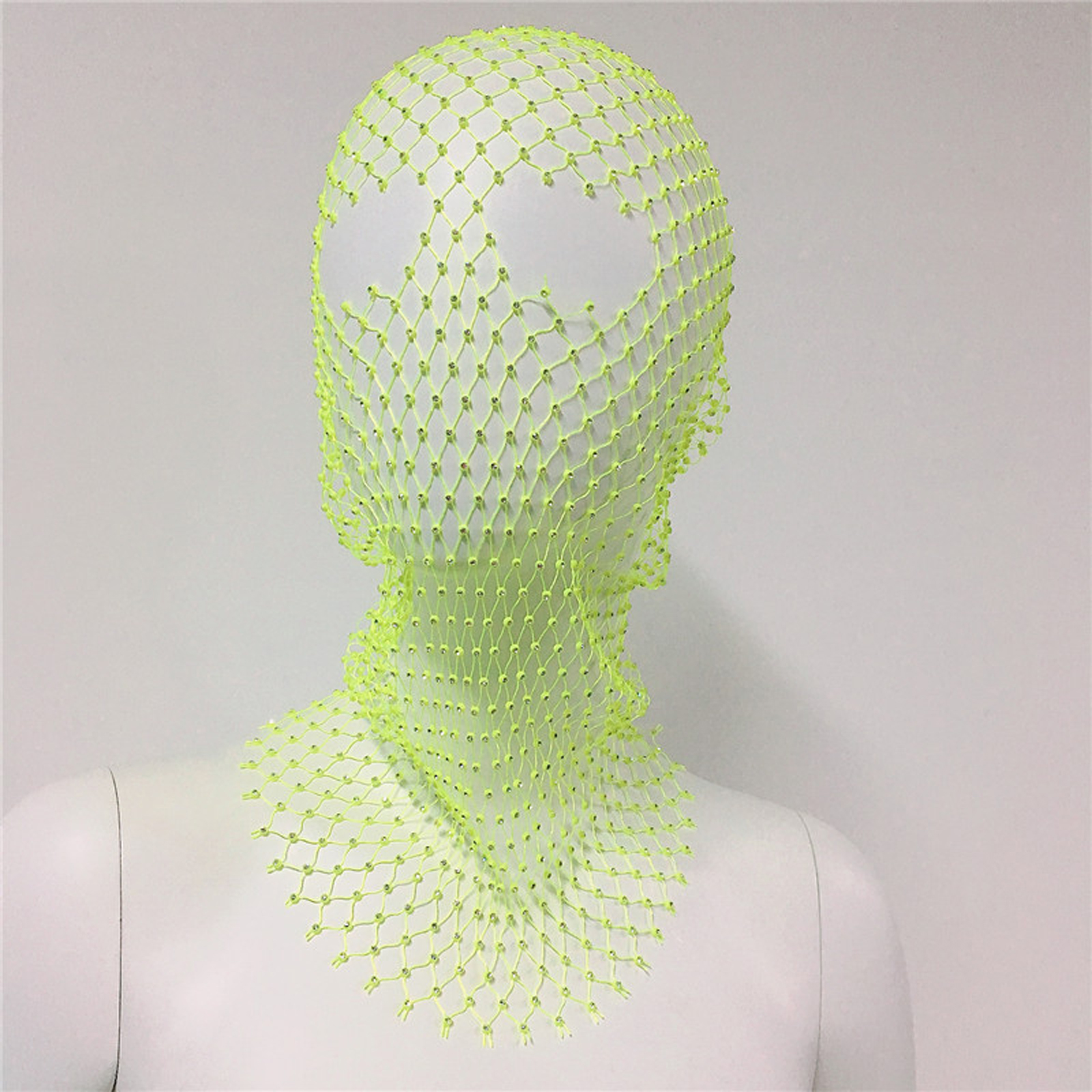 Women Crystal Bedazzled Full Face Balaclava Mesh Mask Veil See Through Headwear - Picture 45 of 51