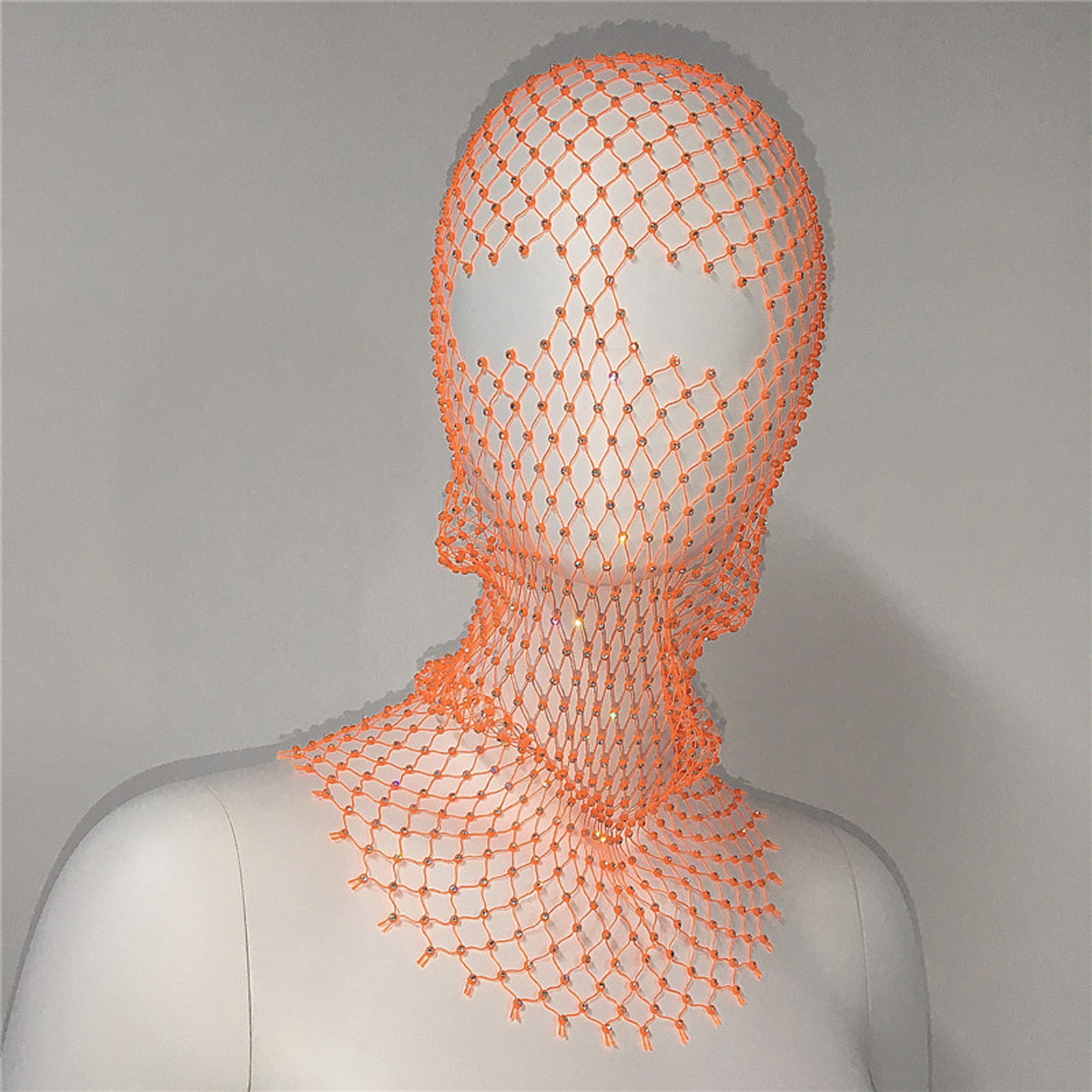 Women Crystal Bedazzled Full Face Balaclava Mesh Mask Veil See Through Headwear - Picture 46 of 51