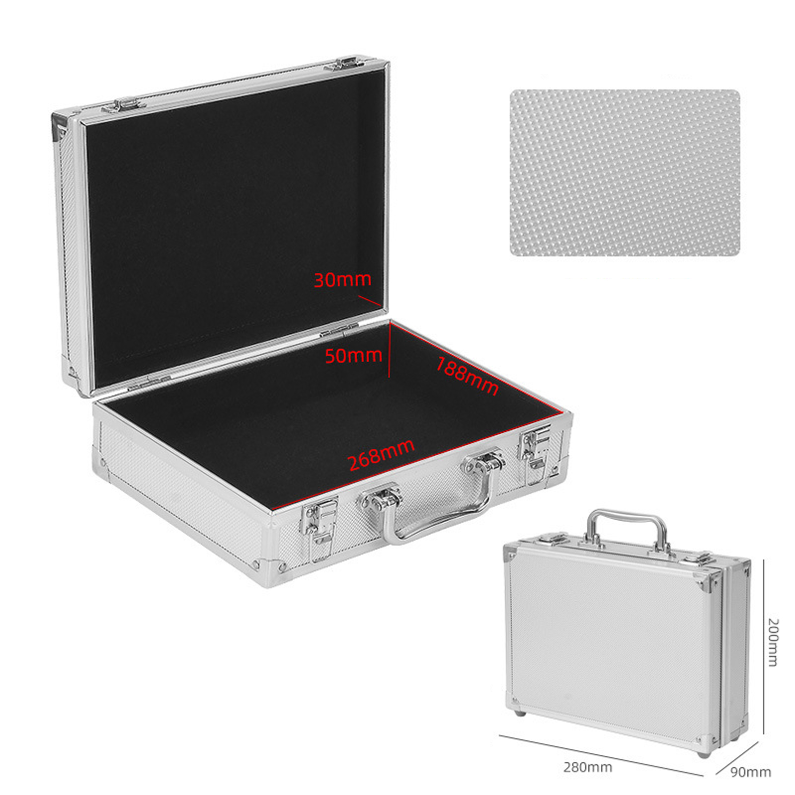 Aluminum Alloy Frame Protective Suitcase Box Organiser Card Storage Bag Toolbox - Picture 5 of 8