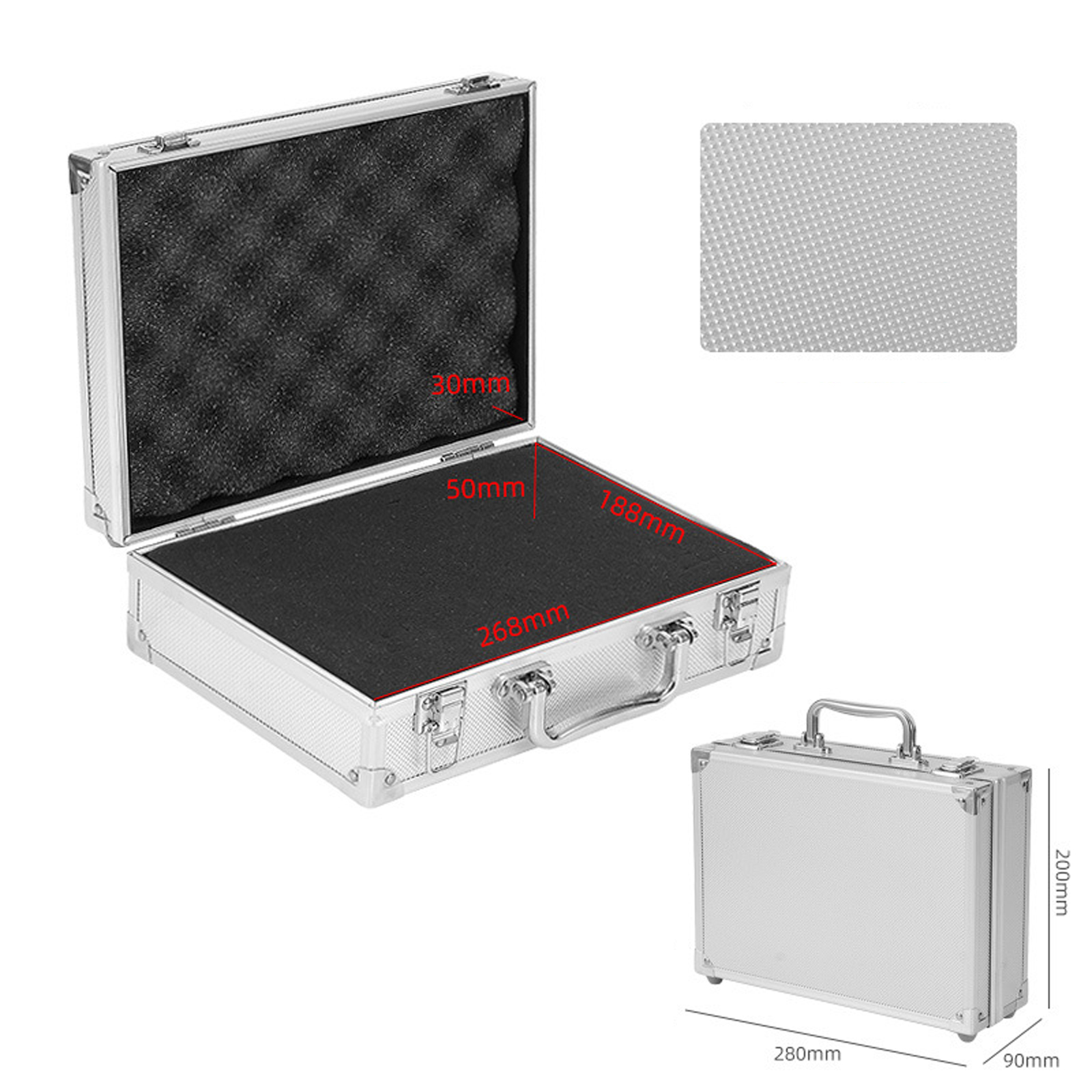 Aluminum Alloy Frame Protective Suitcase Box Organiser Card Storage Bag Toolbox - Picture 7 of 8