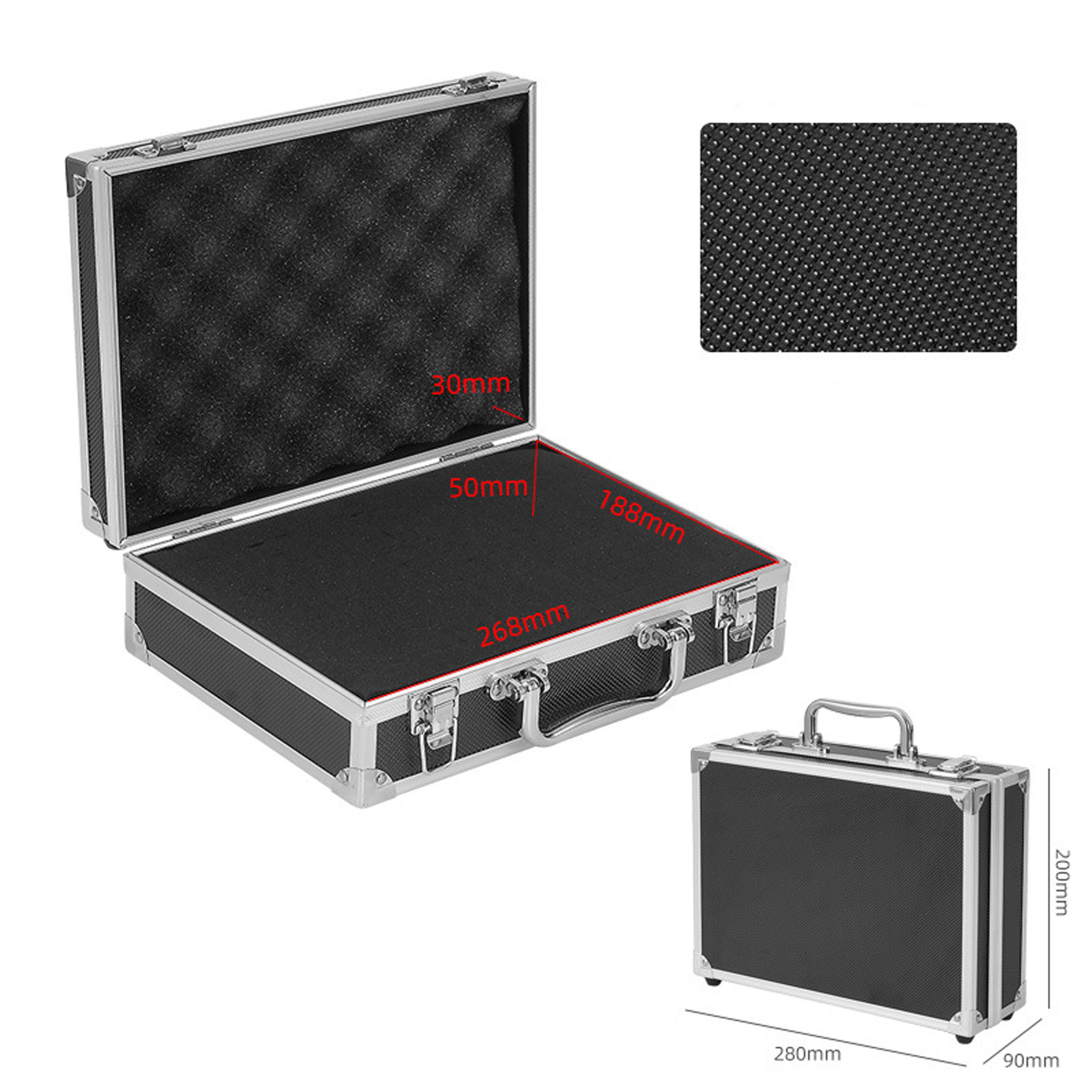 Aluminum Alloy Frame Protective Suitcase Box Organiser Card Storage Bag Toolbox - Picture 8 of 8