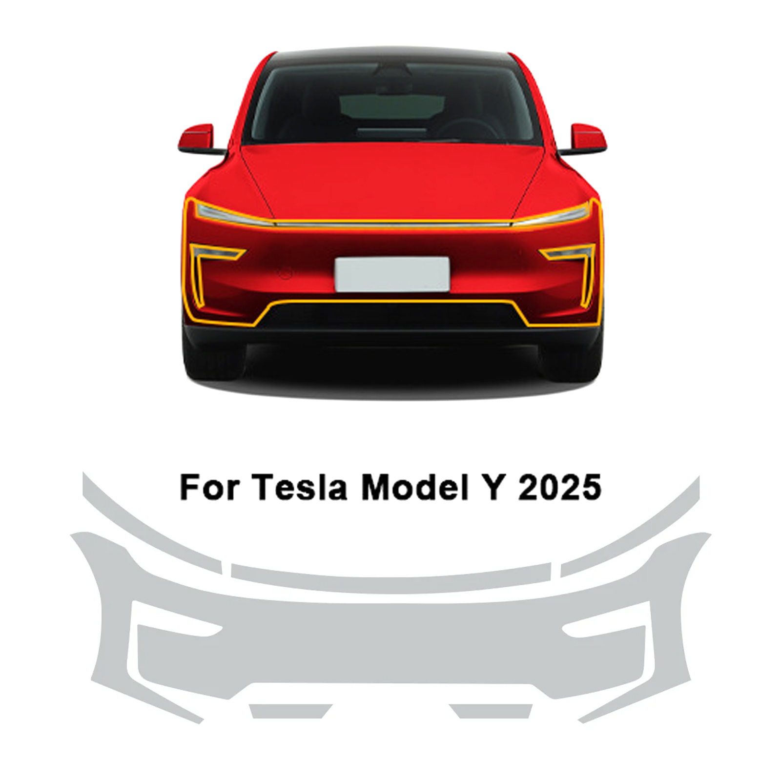 TPU Pre-Cut Anti-Scratch Scuff Resistant Car Film for Tesla Model Y Juniper 2025 - Picture 12 of 15