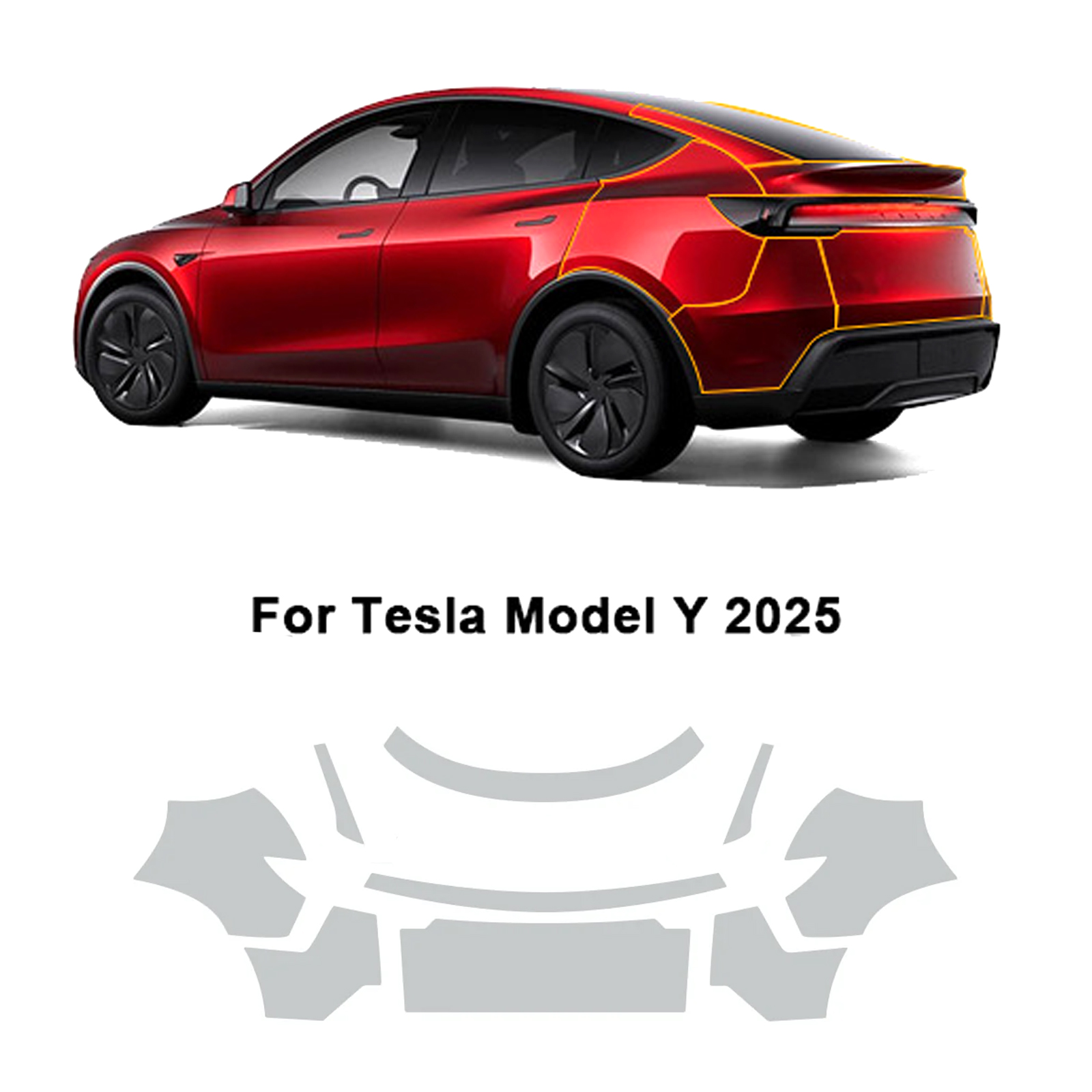 TPU Pre-Cut Anti-Scratch Scuff Resistant Car Film for Tesla Model Y Juniper 2025 - Picture 15 of 15