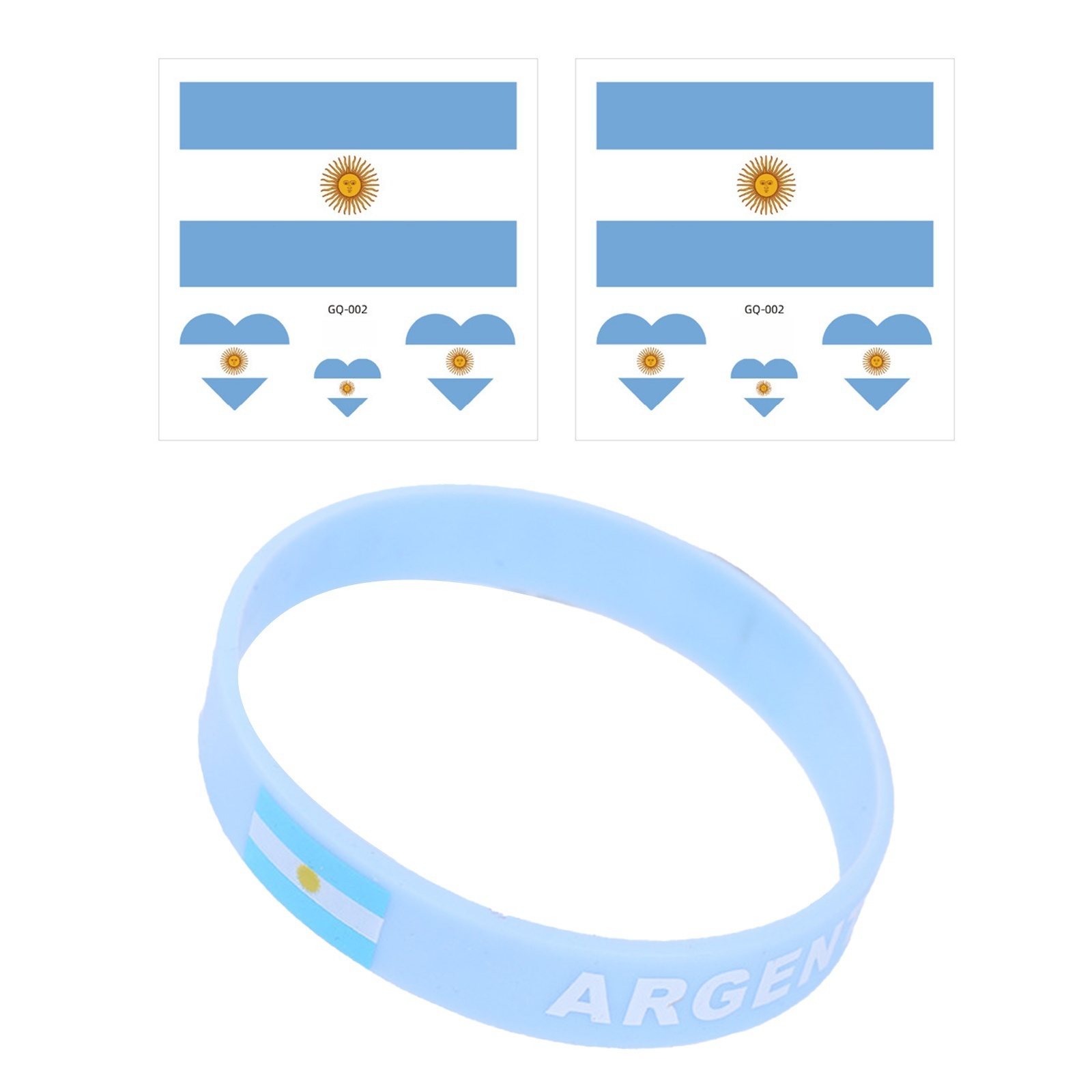 Sports Fan Cheering Accessories Kit Silicone Support Bracelet and Flag Stickers - 第 14/25 張圖片