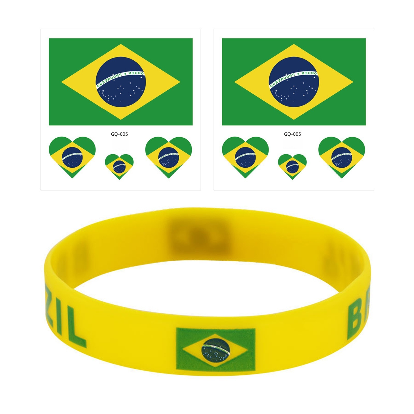 Sports Fan Cheering Accessories Kit Silicone Support Bracelet and Flag Stickers - 第 15/25 張圖片