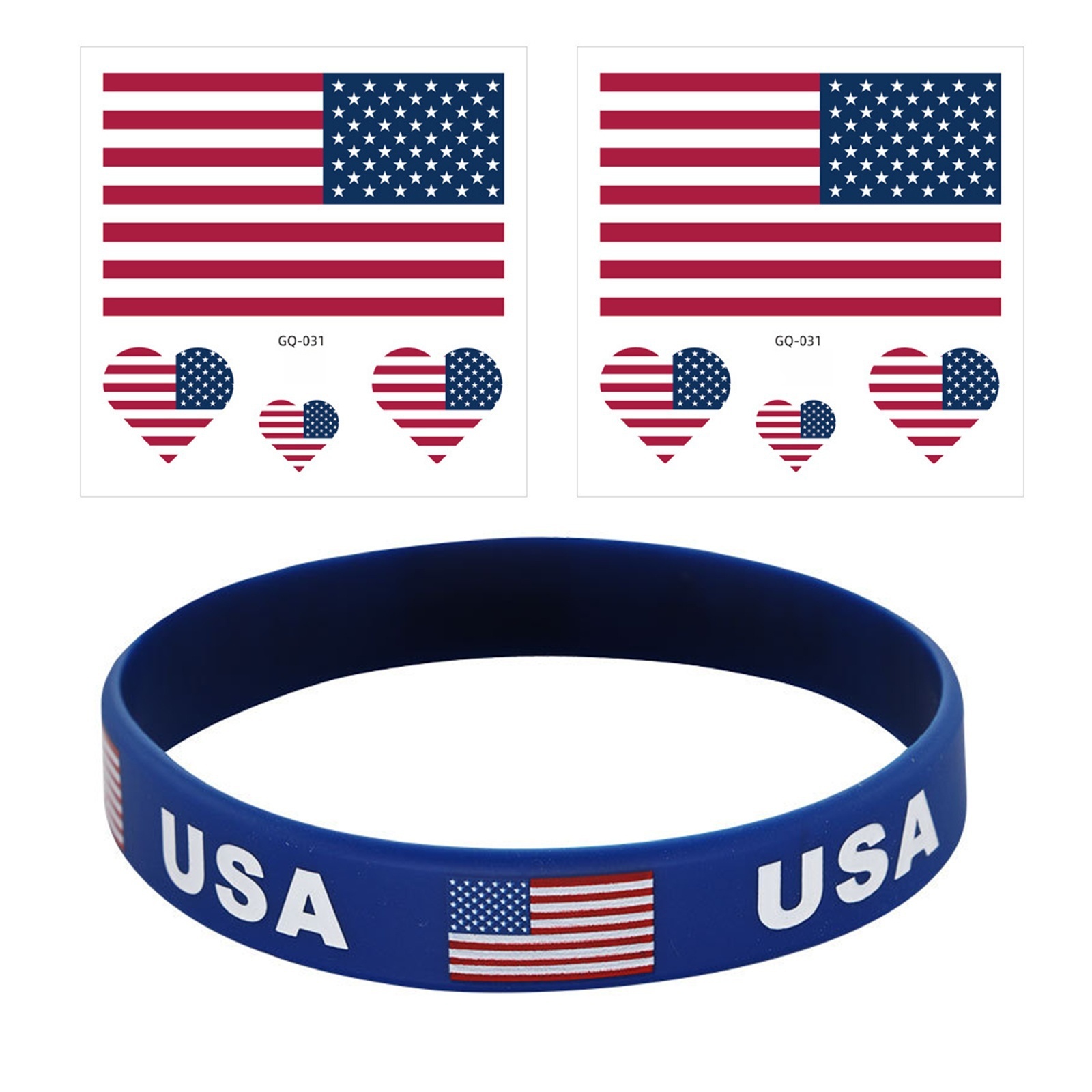 Sports Fan Cheering Accessories Kit Silicone Support Bracelet and Flag Stickers - 第 19/25 張圖片