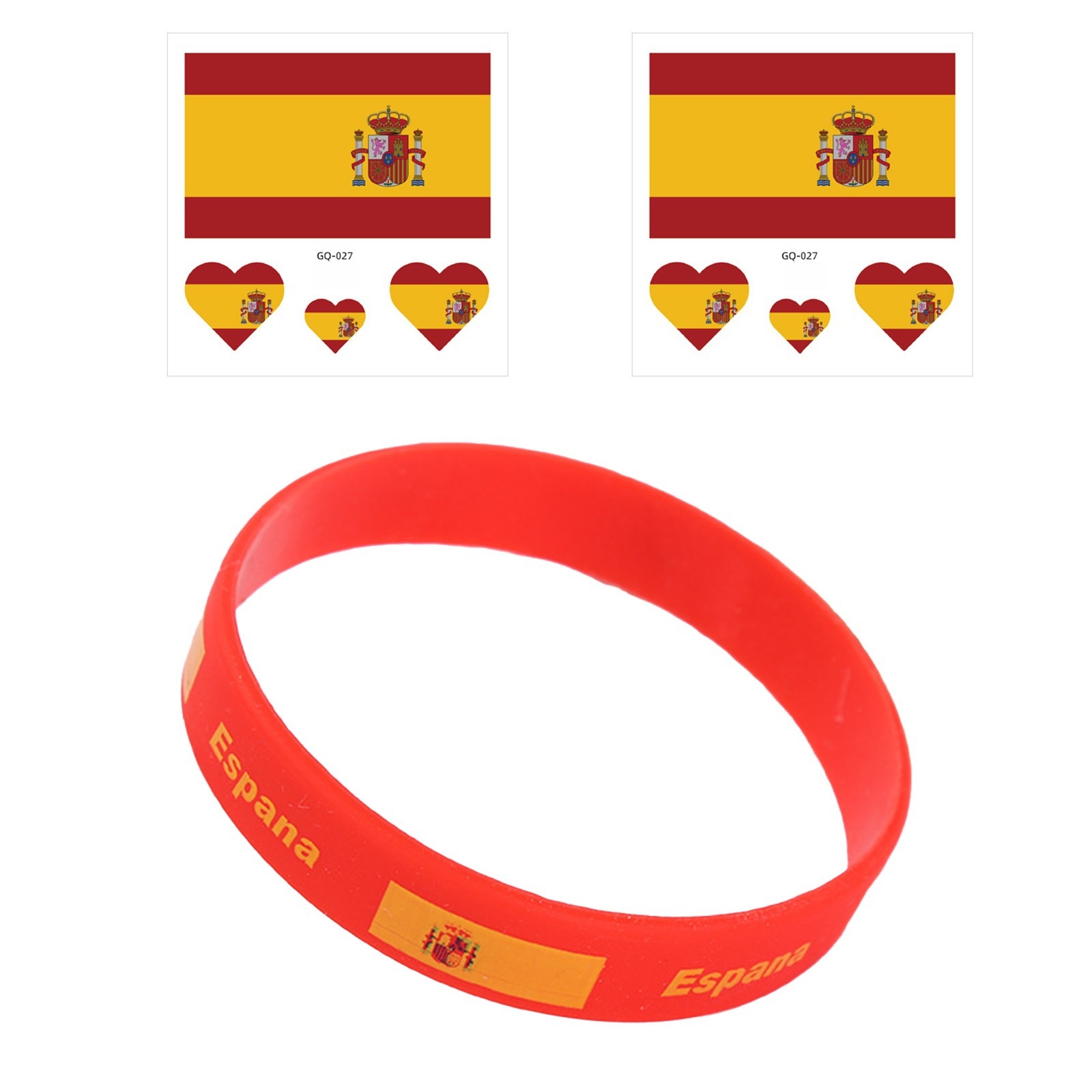 Sports Fan Cheering Accessories Kit Silicone Support Bracelet and Flag Stickers - 第 24/25 張圖片