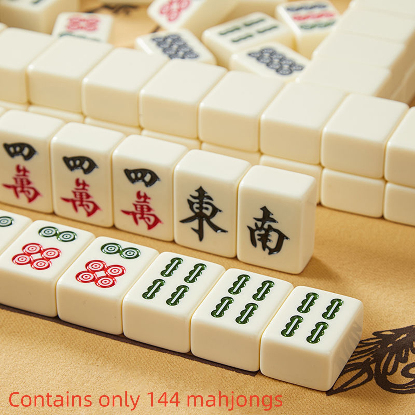 144Pcs Guangdong Mahjong Klar Gravur Glattes Gefühl Spaß Für Versammlungen - Bild 17 von 20