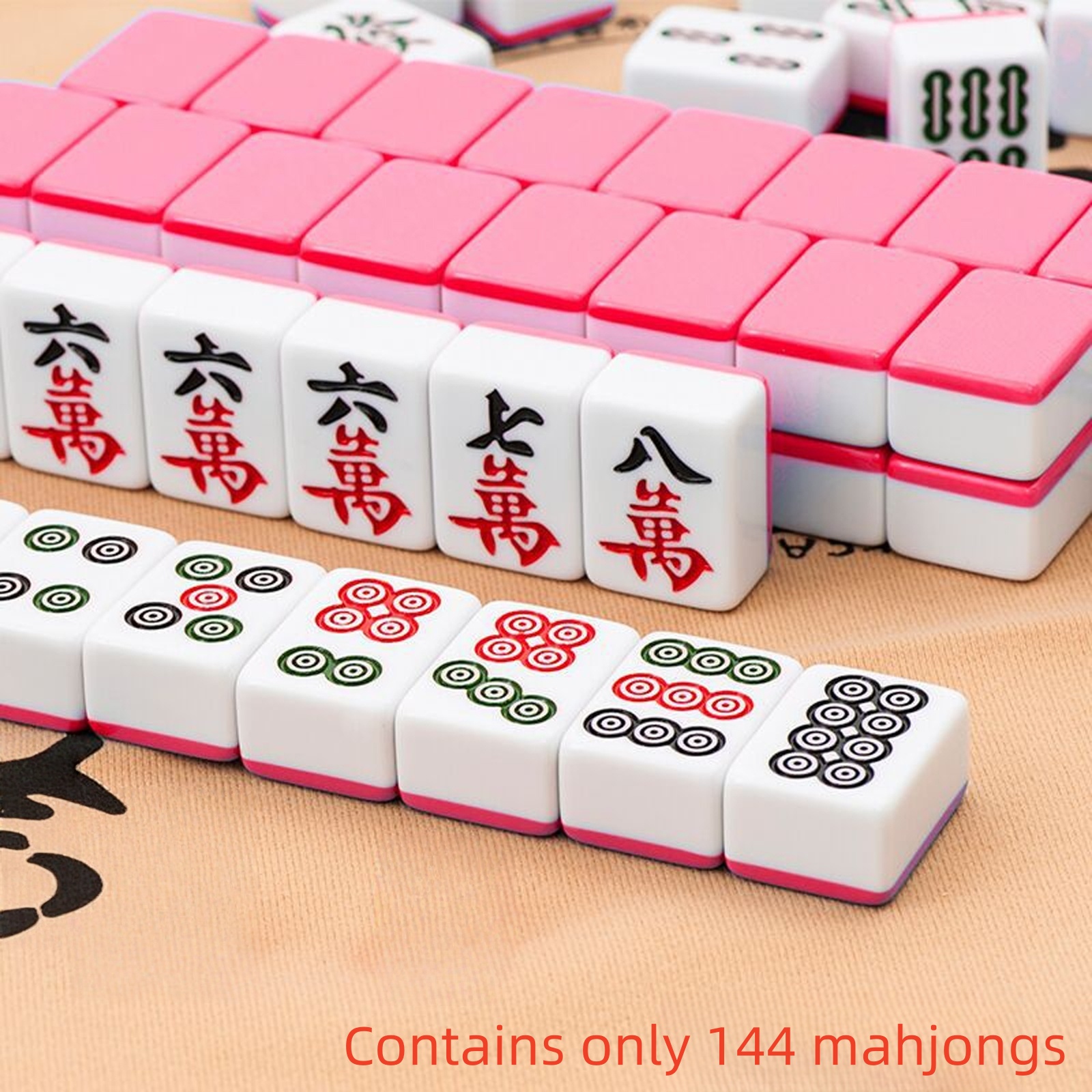 144Pcs Guangdong Mahjong Klar Gravur Glattes Gefühl Spaß Für Versammlungen - Bild 19 von 20