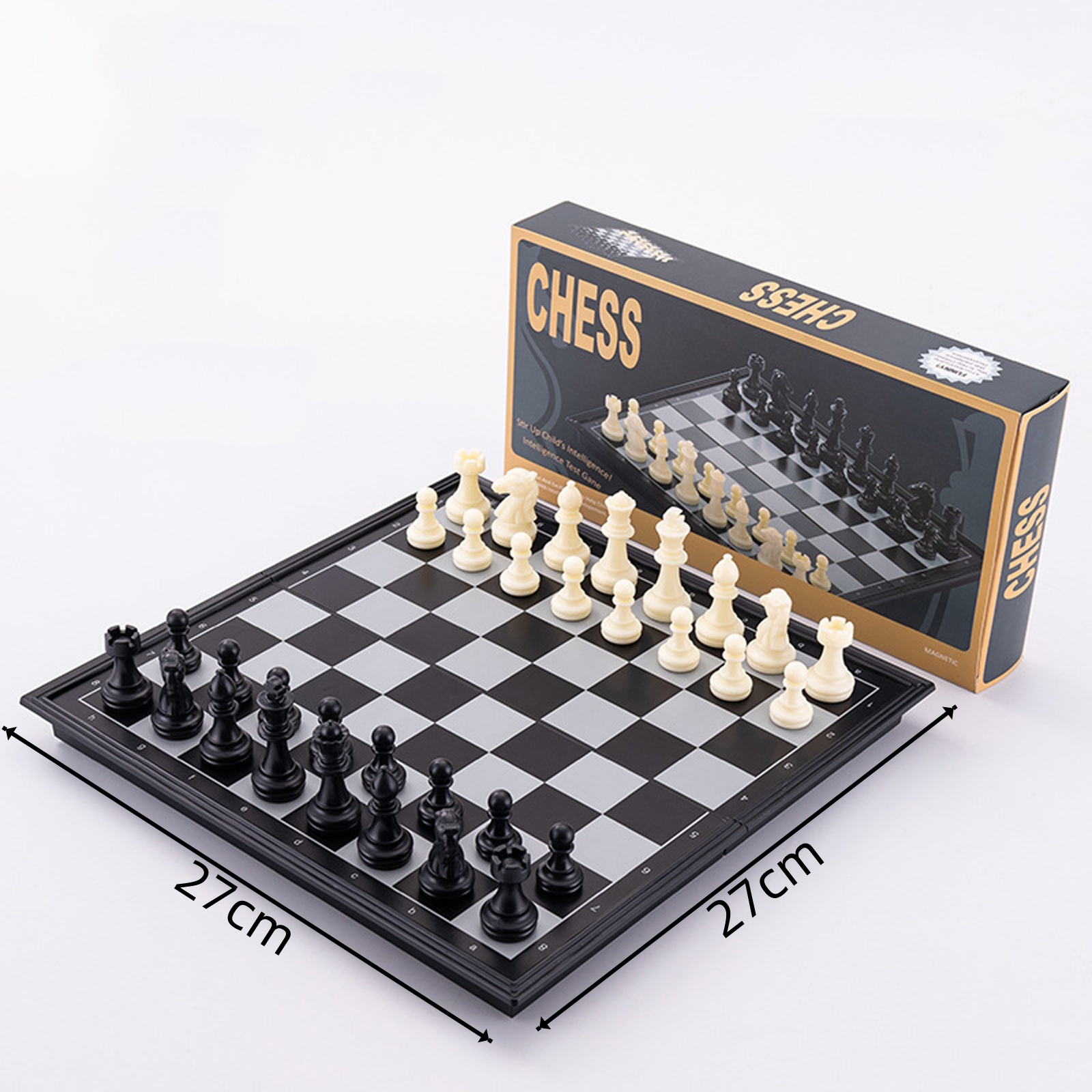 Magnetic Wooden Chess Set Foldable Travel Chess Board Great Gifts For Family - Picture 10 of 10