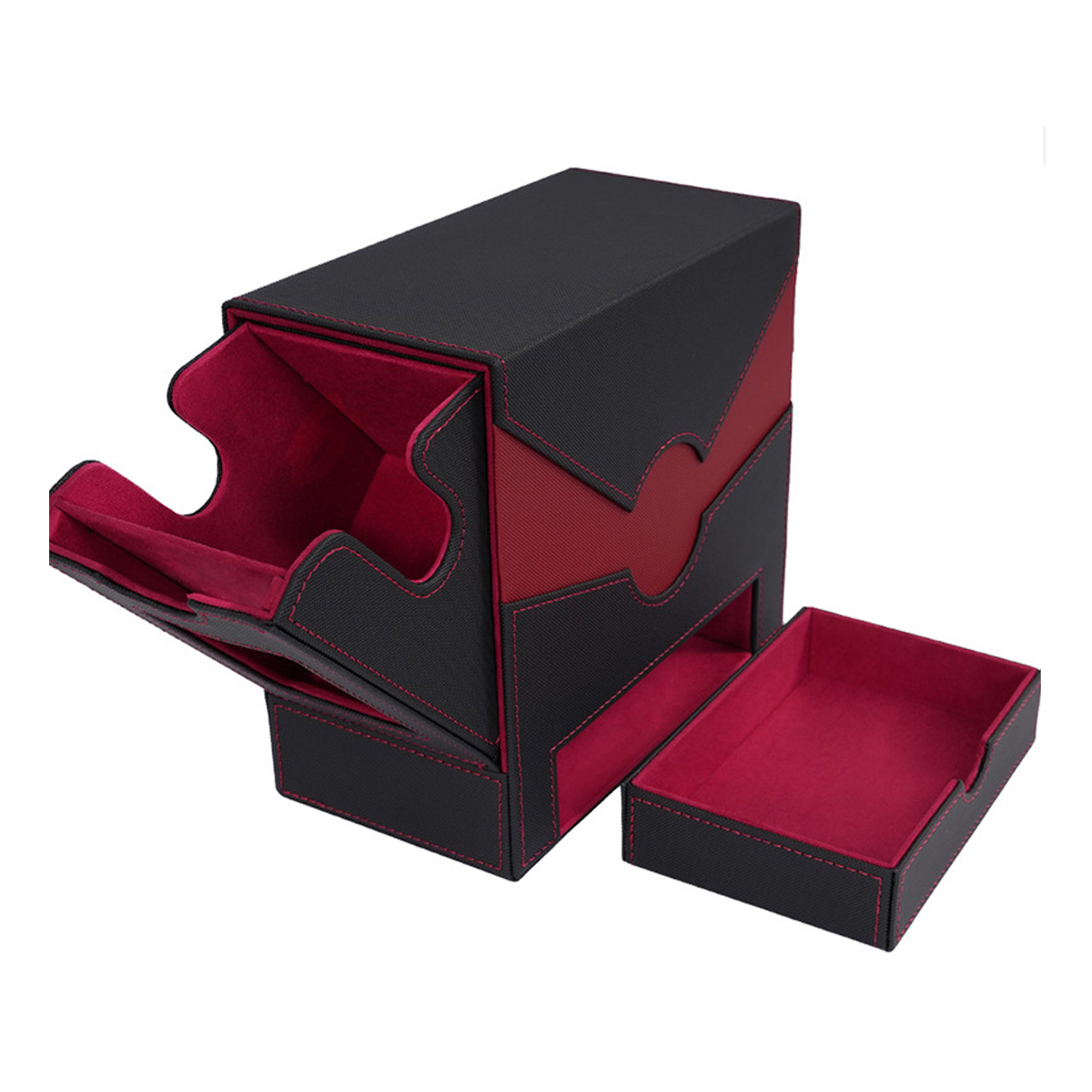 Premium PU Leather Card Case With Display Windows Slant-Open Design Dice Holder