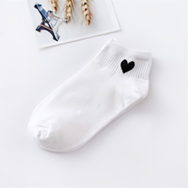 Kawaii Cute Women Heart Pattern Soft Breathable Ankle-High Casual Cotton Socks