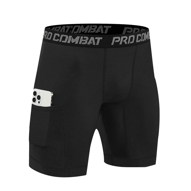 Herren Sport Basketball Tight Shorts Fünfpunkt schnelltrocknende Shorts mit Tasche - Bild 6 von 13