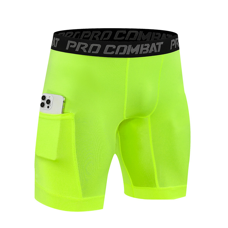 Herren Sport Basketball Tight Shorts Fünfpunkt schnelltrocknende Shorts mit Tasche - Bild 8 von 13