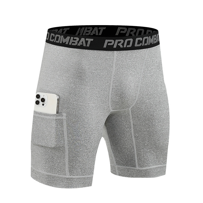 Herren Sport Basketball Tight Shorts Fünfpunkt schnelltrocknende Shorts mit Tasche - Bild 9 von 13