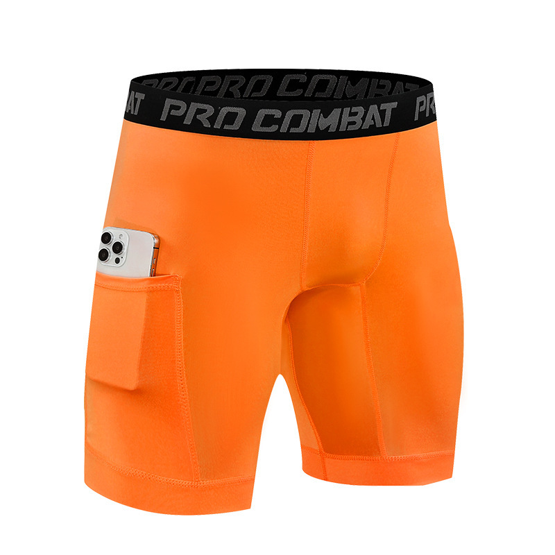 Herren Sport Basketball Tight Shorts Fünfpunkt schnelltrocknende Shorts mit Tasche - Bild 11 von 13