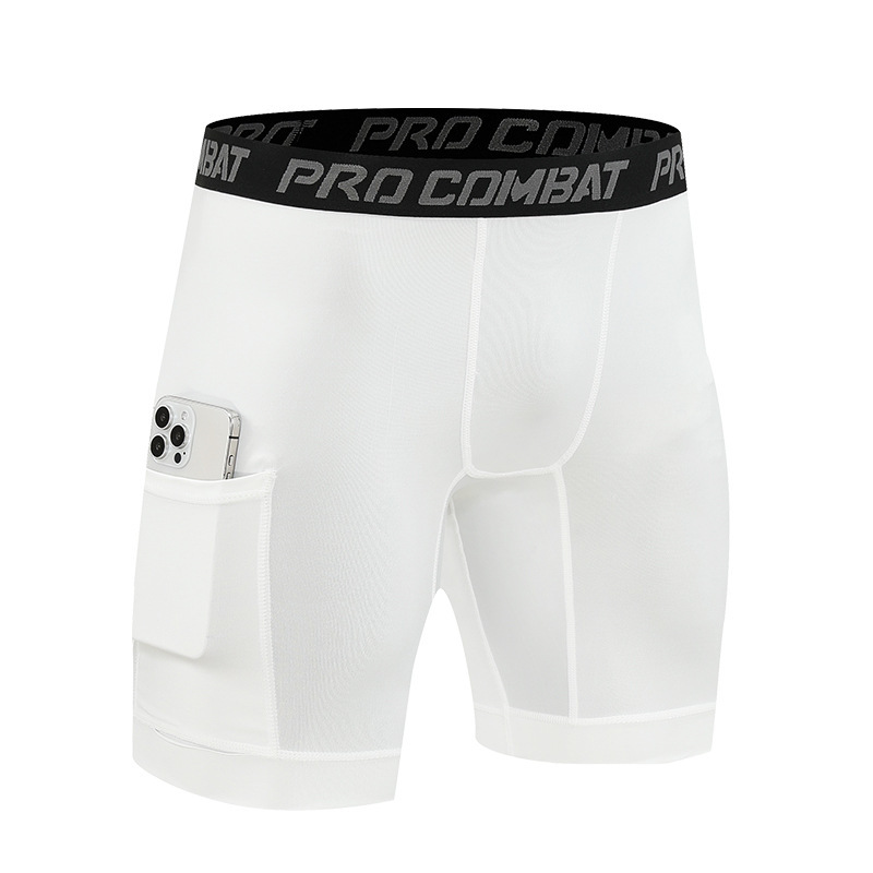 Herren Sport Basketball Tight Shorts Fünfpunkt schnelltrocknende Shorts mit Tasche - Bild 13 von 13