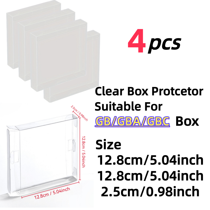 4/8pcs Clear Protective Display Storage Box For GB GBA GBC Game Cartridge Case