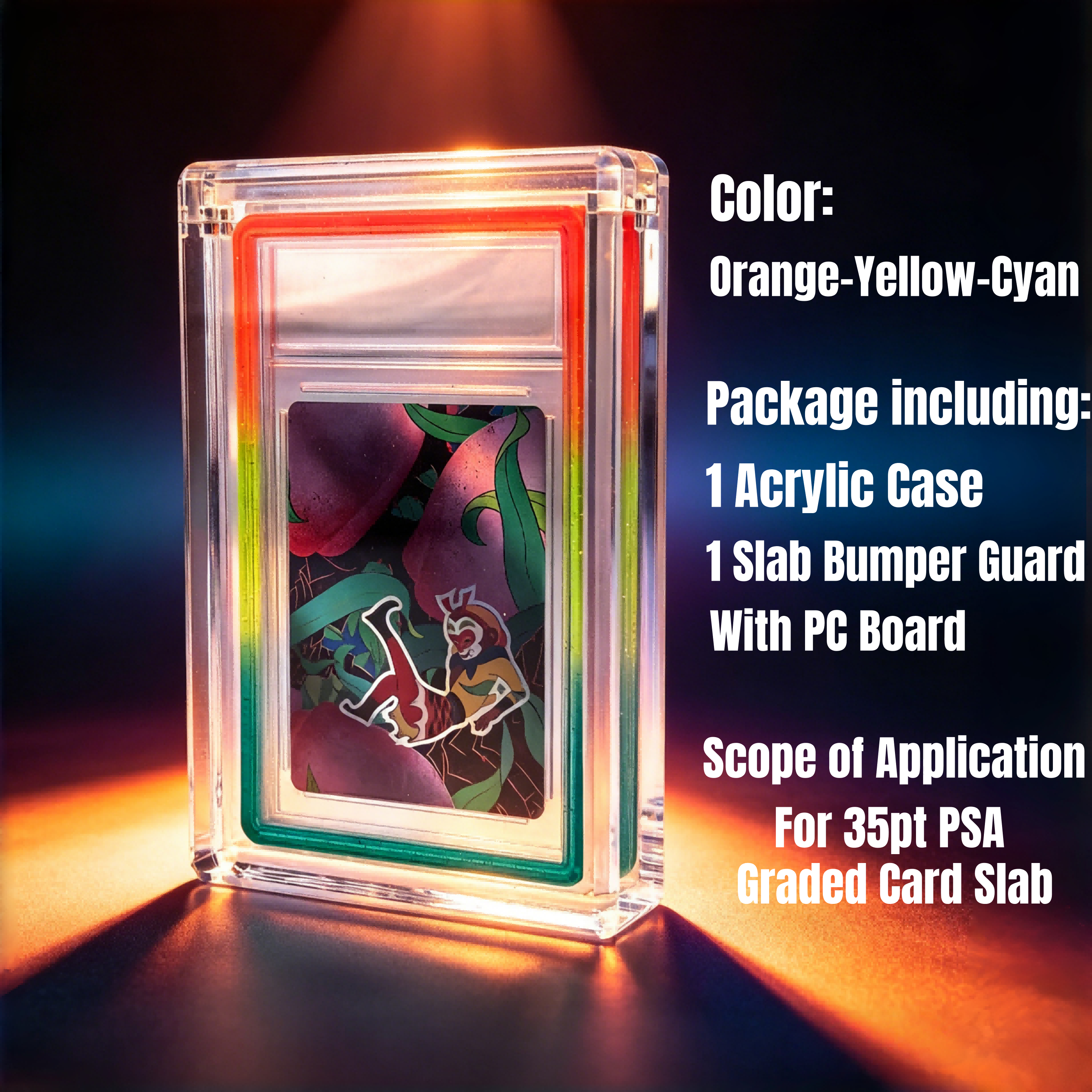 Display Set For 35pt PSA: Acrylic Clear Stand+Graded Bumper Guard With PC Panel