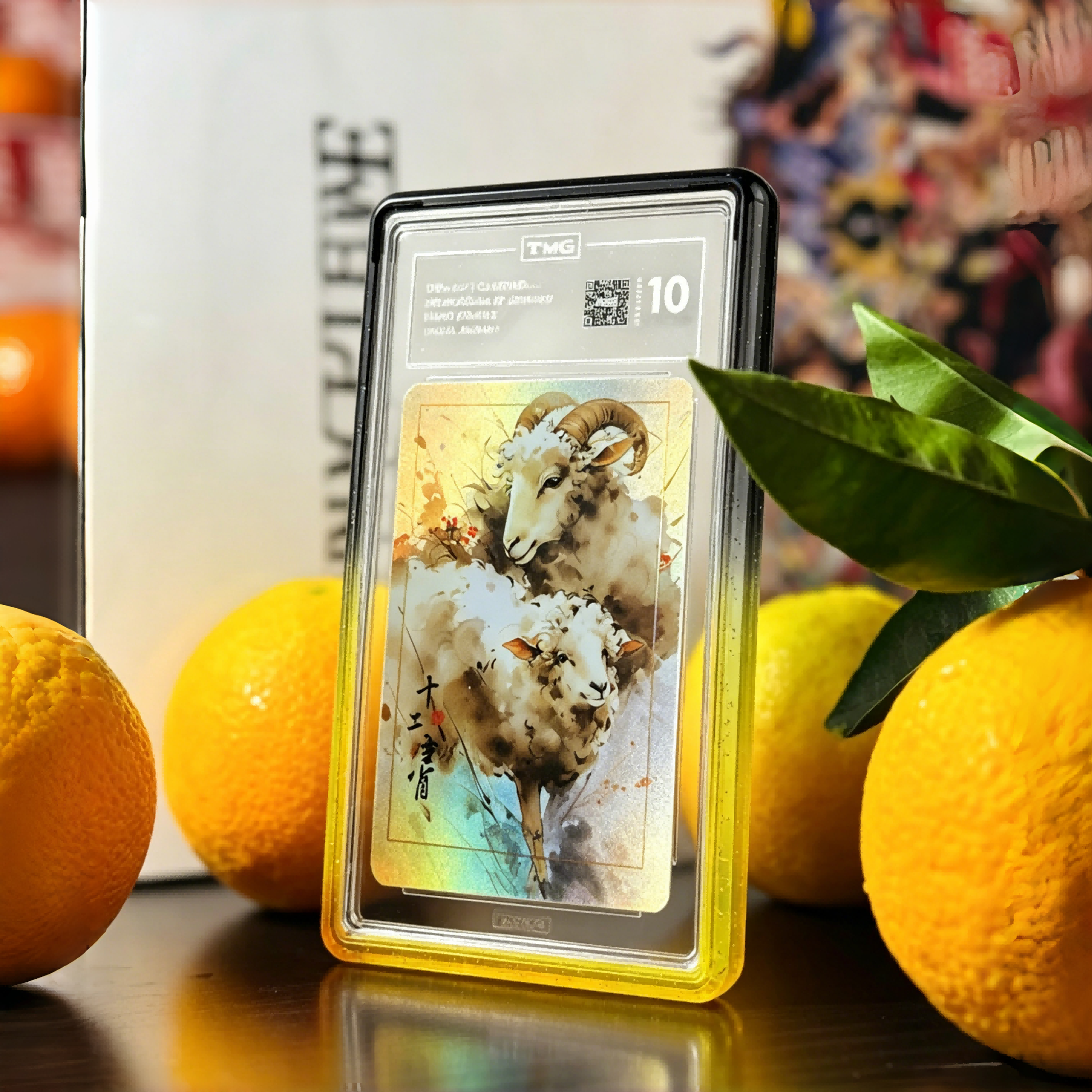 For TAG Gradient Glitter Bumper Guard With PC Panel Graded Card Slab Protector