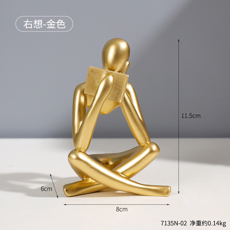 Abstract Figure Statue Household Bookshelf Decor Office Desk - Picture 13 of 14