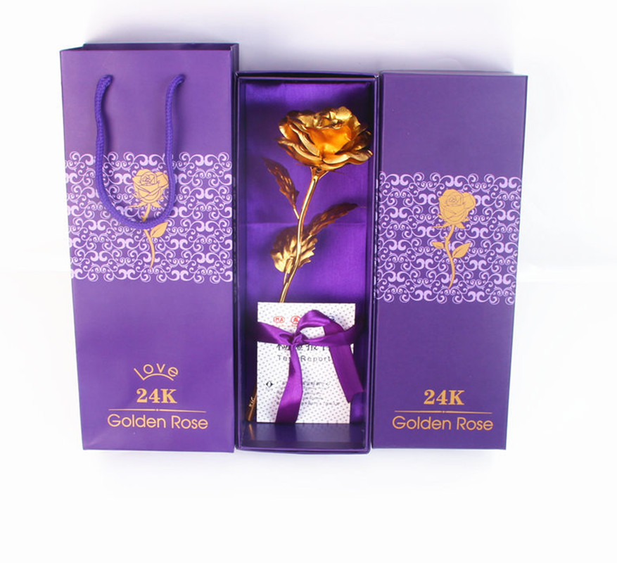 Mejor Regalo Para Novia Rosa De Oro Decoración Boda Flor Navidad San Valentín - Imagen 10 de 12