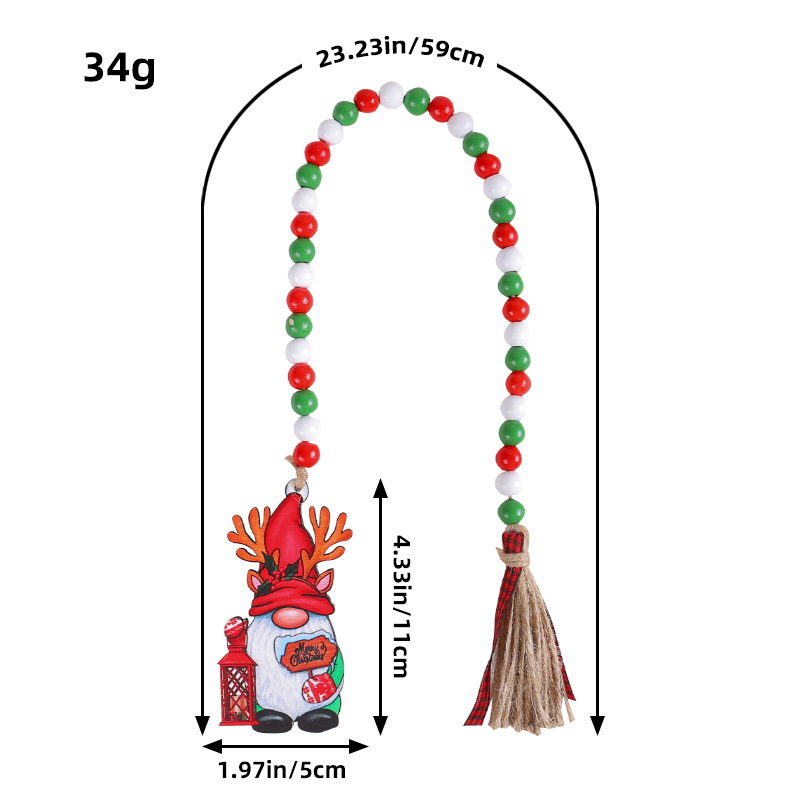 Beaded Garland With Tassel Xmas Hanging Ornament Christmas Decorate - Picture 15 of 15