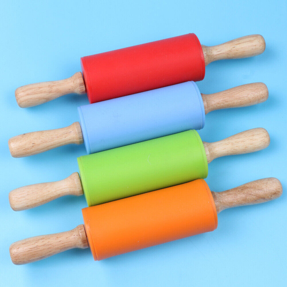 Bread Roller Kids Kitchen Rolling Pin Non Stick Mini Wooden Toy Dumpling - Picture 15 of 16