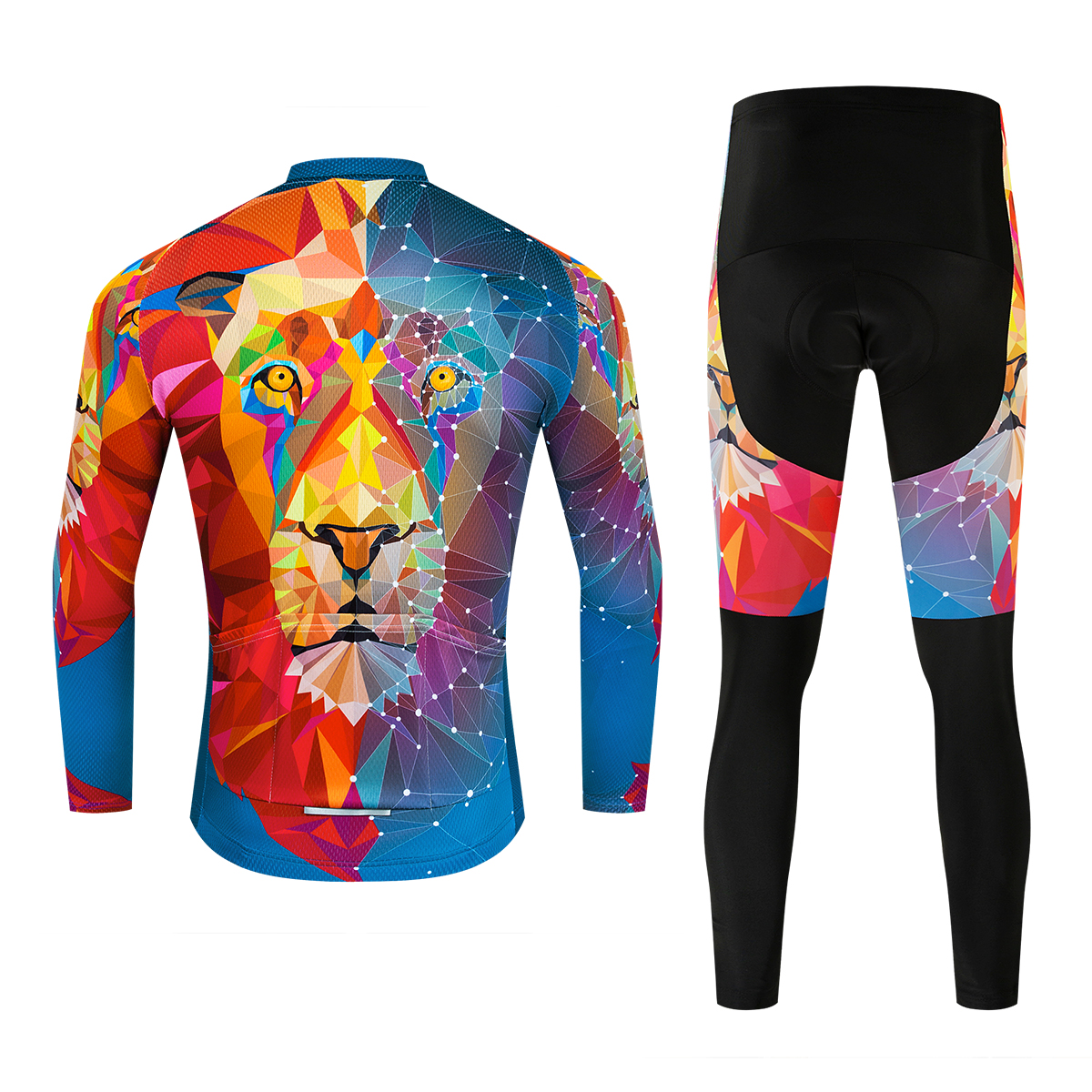 Men Cycling Jersey Long Sleeve Set Bike Pant Jacket Clothing Bicycle Shirt Tops - Picture 16 of 26