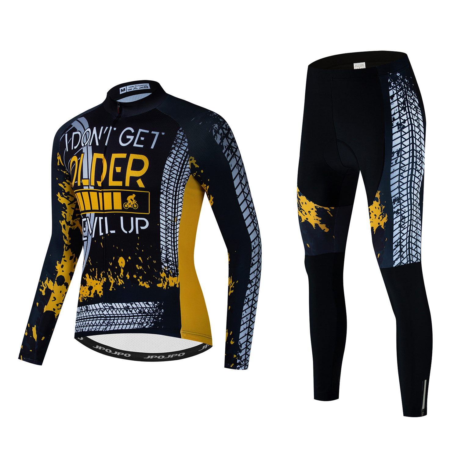 Men Cycling Jersey Long Sleeve Set Bike Pant Jacket Clothing Bicycle Shirt Tops - Picture 25 of 26