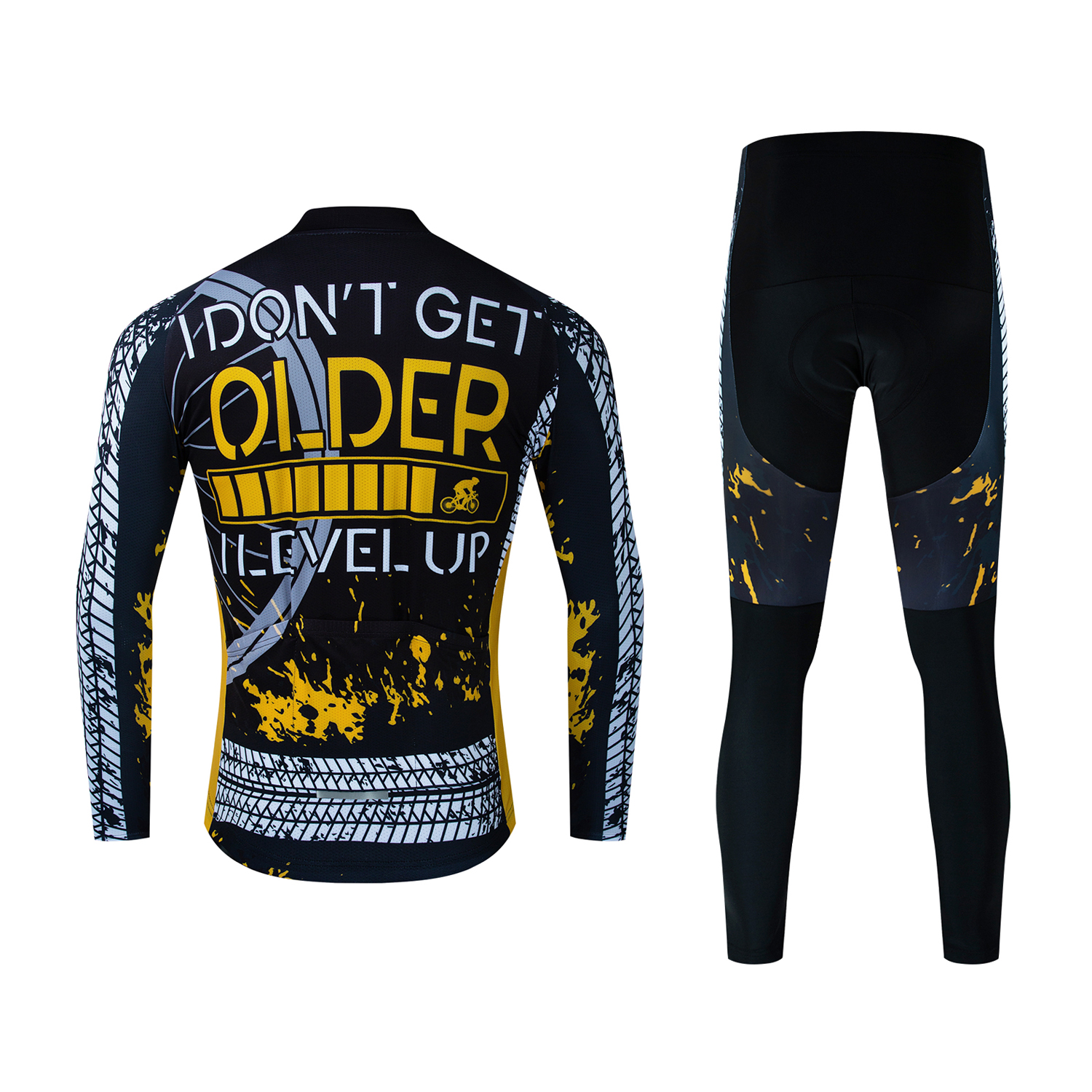 Men Cycling Jersey Long Sleeve Set Bike Pant Jacket Clothing Bicycle Shirt Tops - Picture 26 of 26