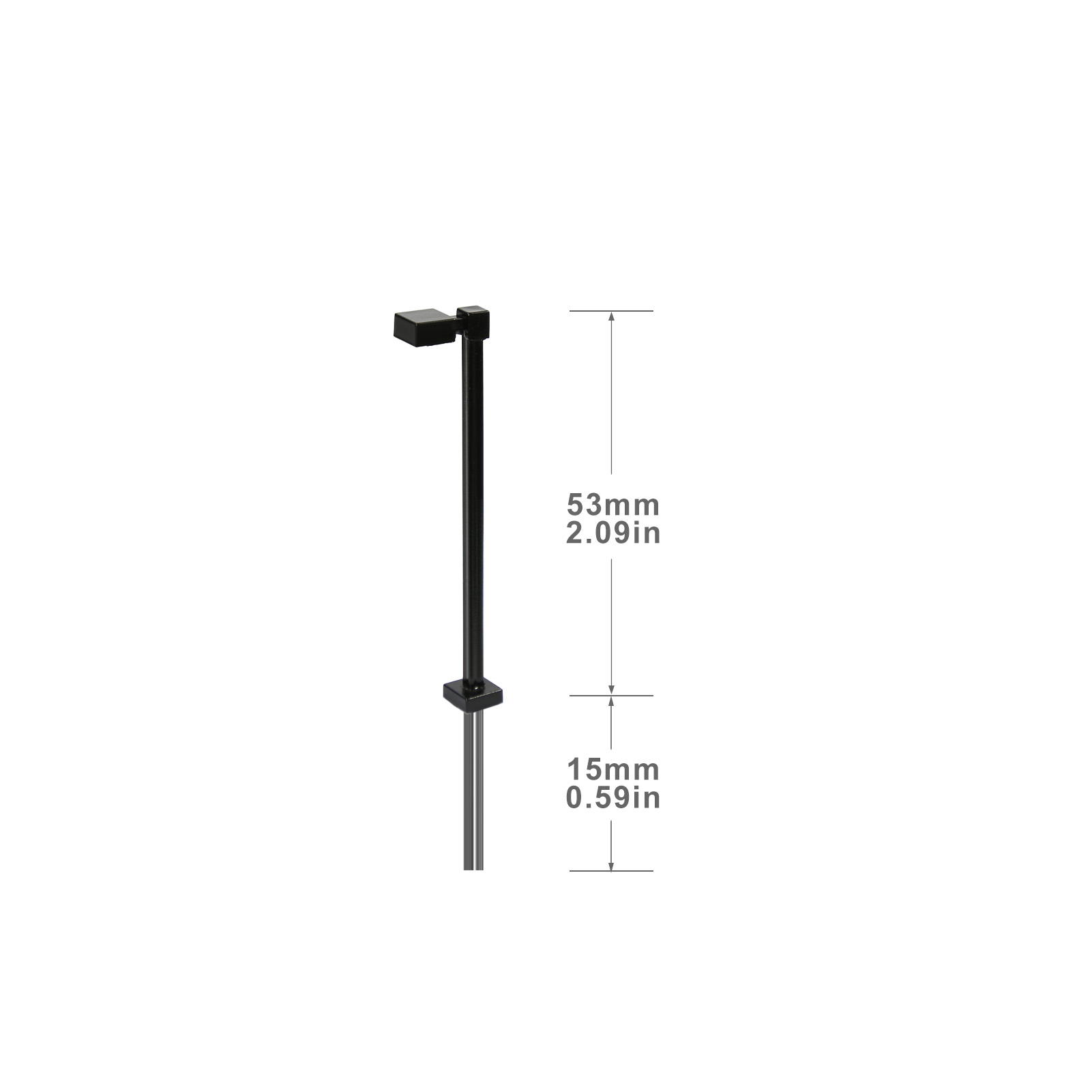 Evemodel 10pcs OO HO TT Scale Metal Lamps White LED Street Light Black Pole - Picture 7 of 9