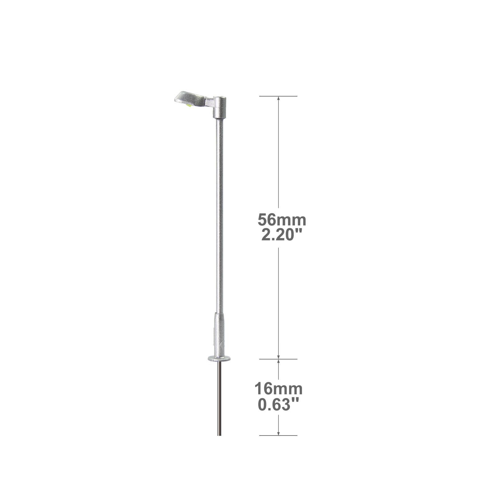 10pcs Z N TT HO OO Lampes de rue en métal LED blanc brillant Lampes argentées - Photo 8/18