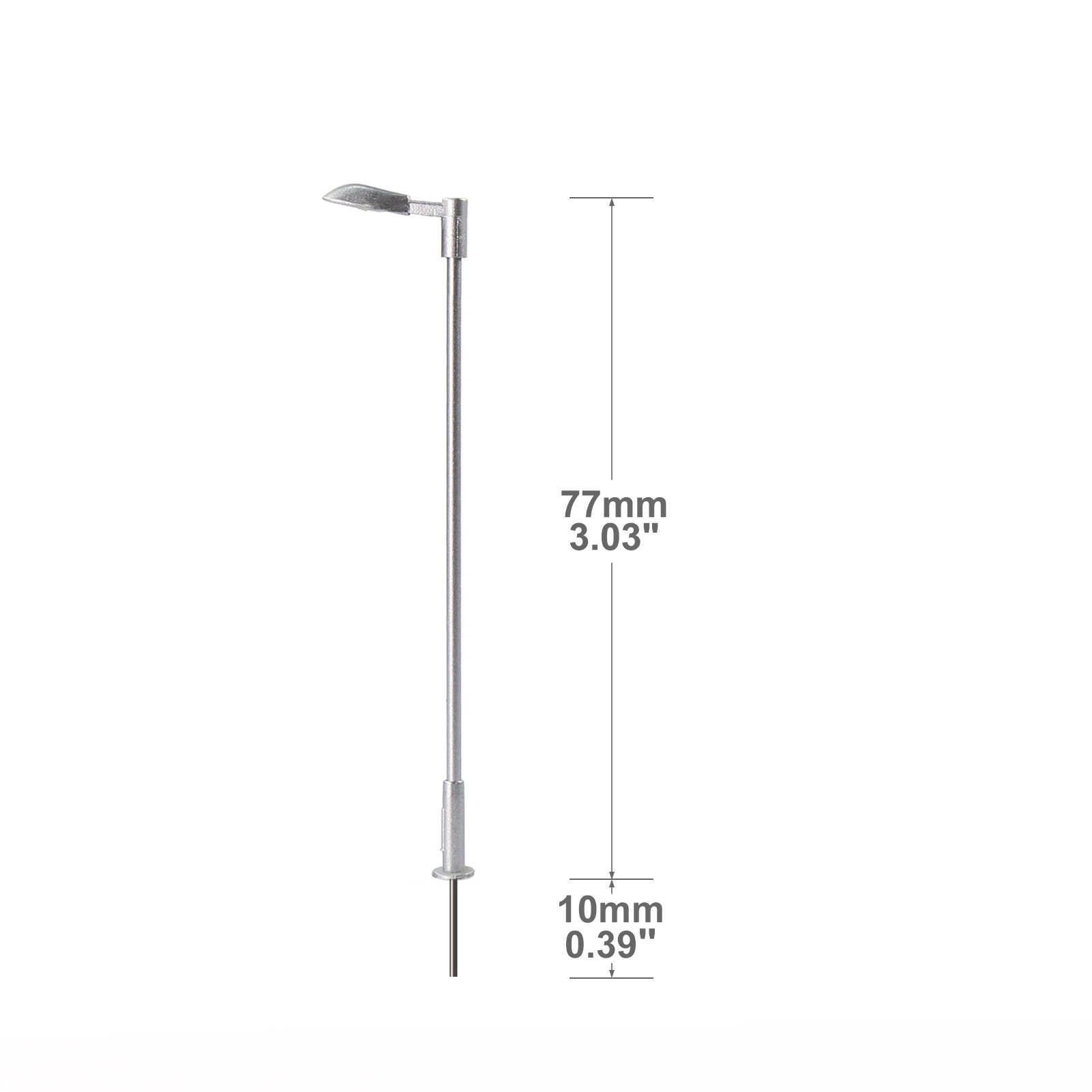 10pcs Z N TT HO OO Lampes de rue en métal LED blanc brillant Lampes argentées - Photo 13/18