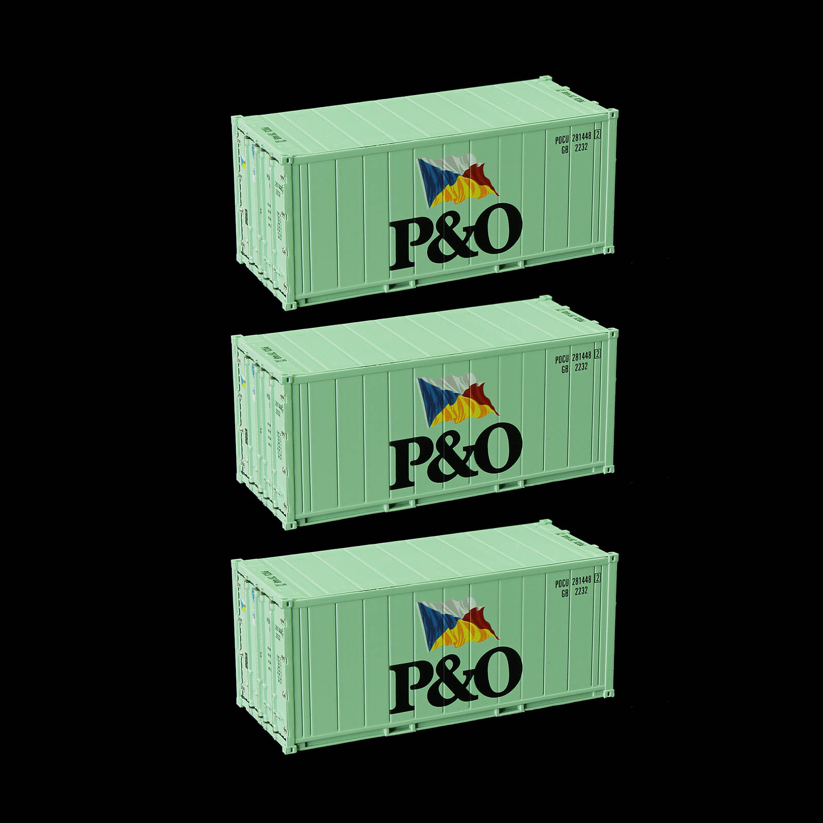 Evemodel 3pcs HO Scale 20ft 1:87 Hi-Cube Refrigerator 20' Reefer Container C8727 - Picture 15 of 15