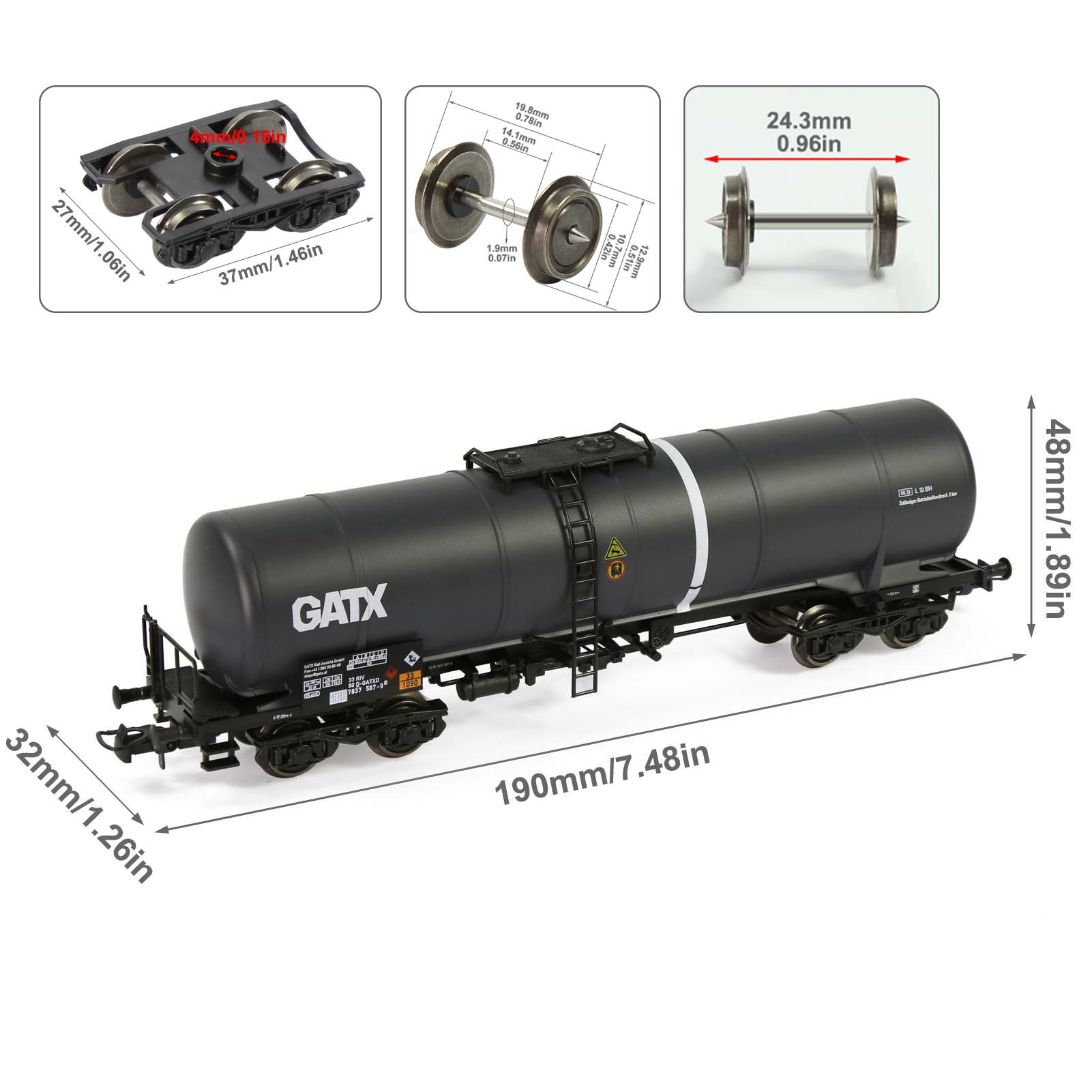 1 Stück Modell Bahn Zug Kesselwagen Spur H0 1:87 Öltankwagen C8768 - Picture 10 of 13