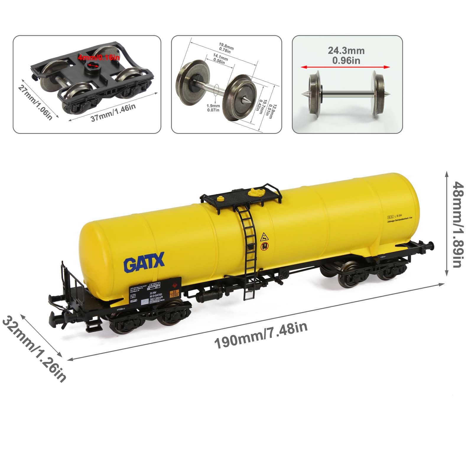 1 Stück Modell Bahn Zug Kesselwagen Spur H0 1:87 Öltankwagen C8768 - Picture 11 of 13