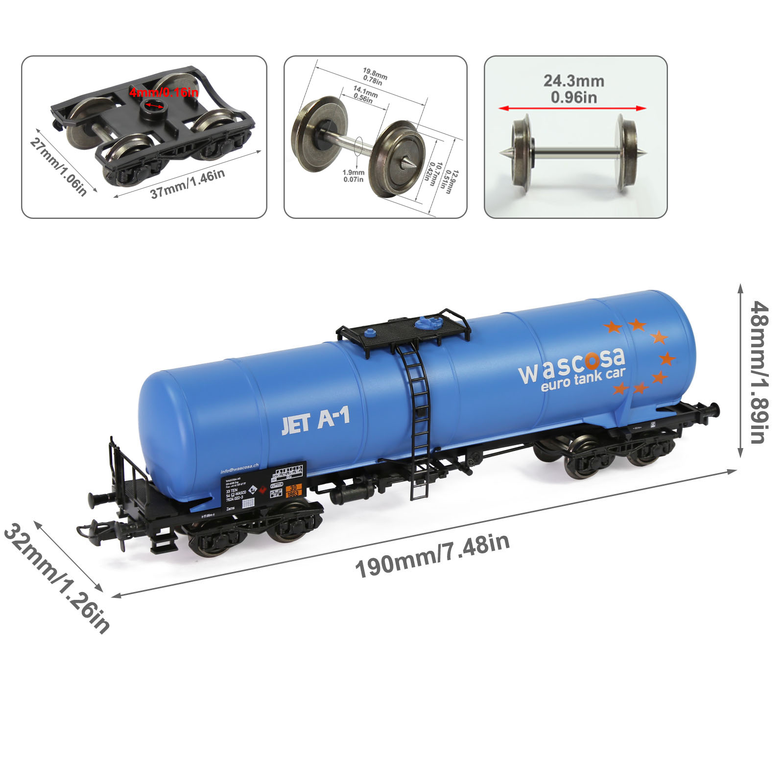 1 Stück Modell Bahn Zug Kesselwagen Spur H0 1:87 Öltankwagen C8768 - Picture 12 of 13