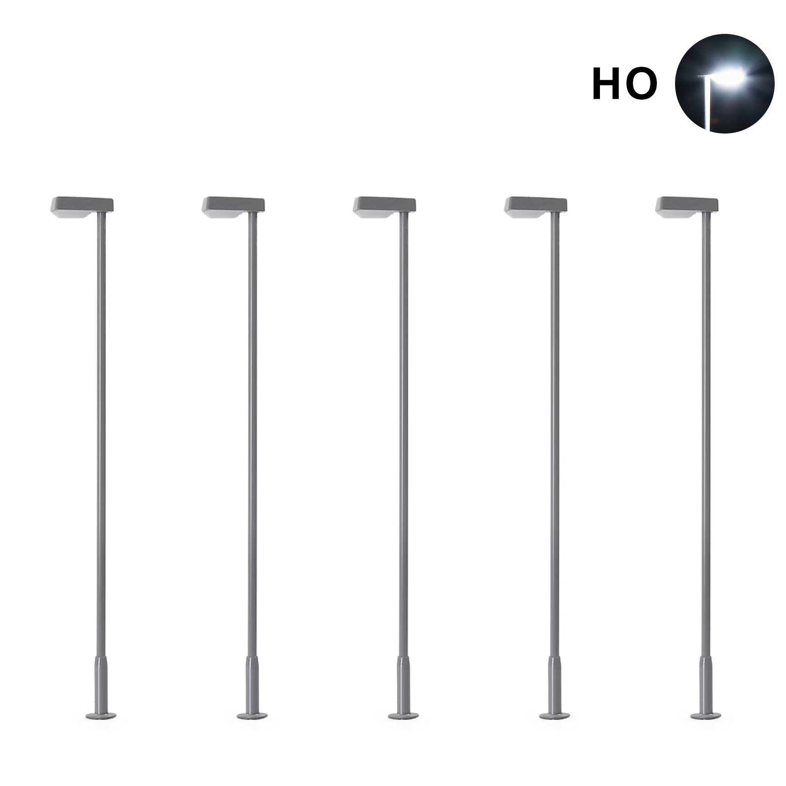 5pcs Model Trains OO HO TT N Scale Metal LED Lamp Street Lights free Resistor - Picture 8 of 15