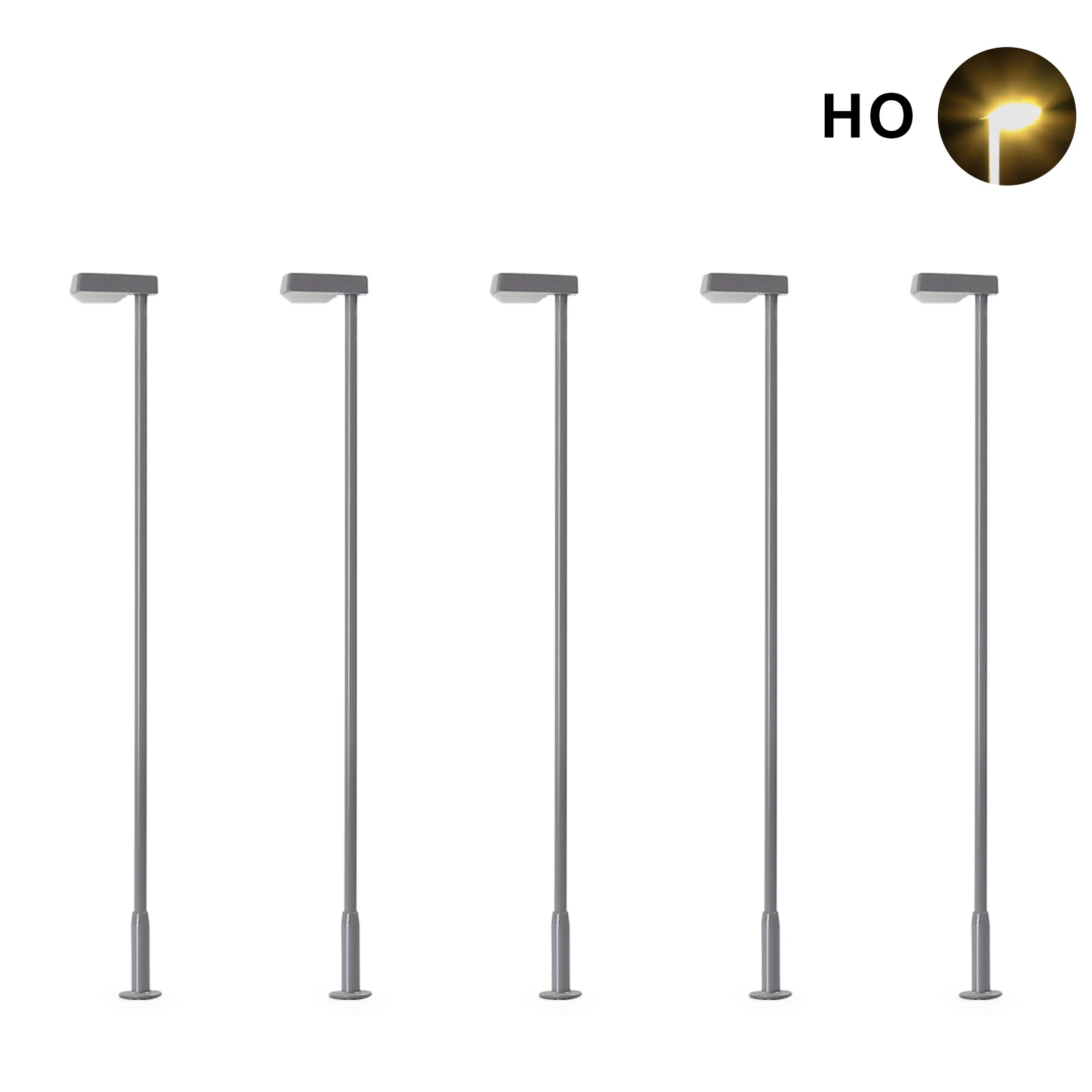 5pcs Model Trains OO HO TT N Scale Metal LED Lamp Street Lights free Resistor - Picture 9 of 15