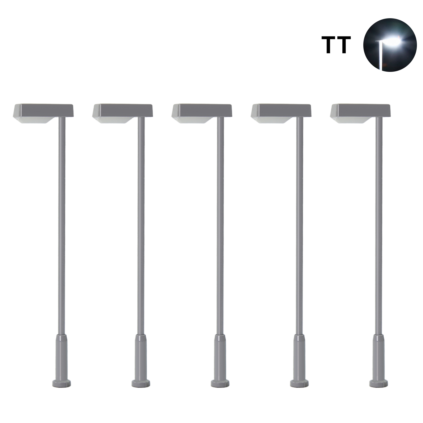 5pcs Model Trains OO HO TT N Scale Metal LED Lamp Street Lights free Resistor - Picture 10 of 15