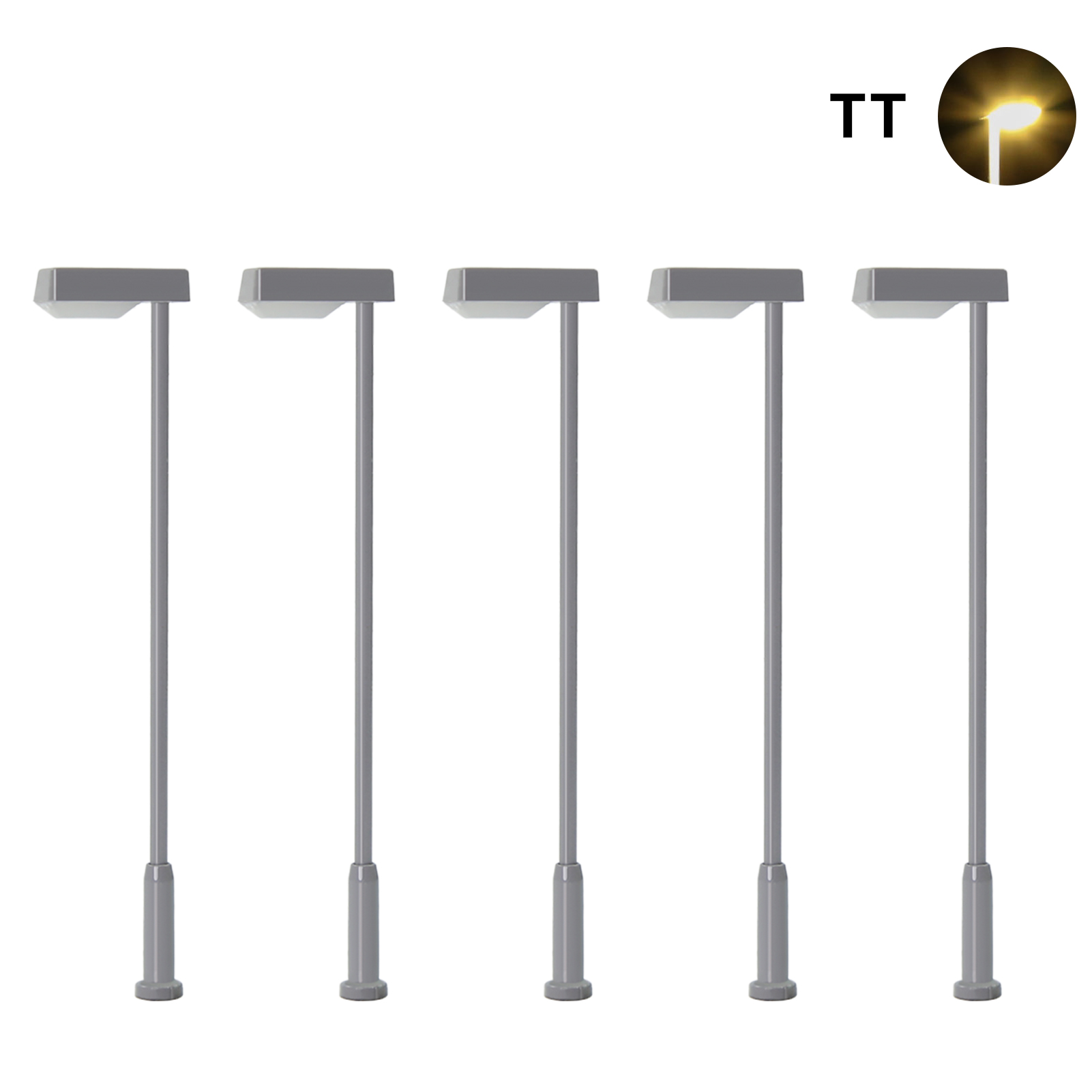 5pcs Model Trains OO HO TT N Scale Metal LED Lamp Street Lights free Resistor - Picture 11 of 15