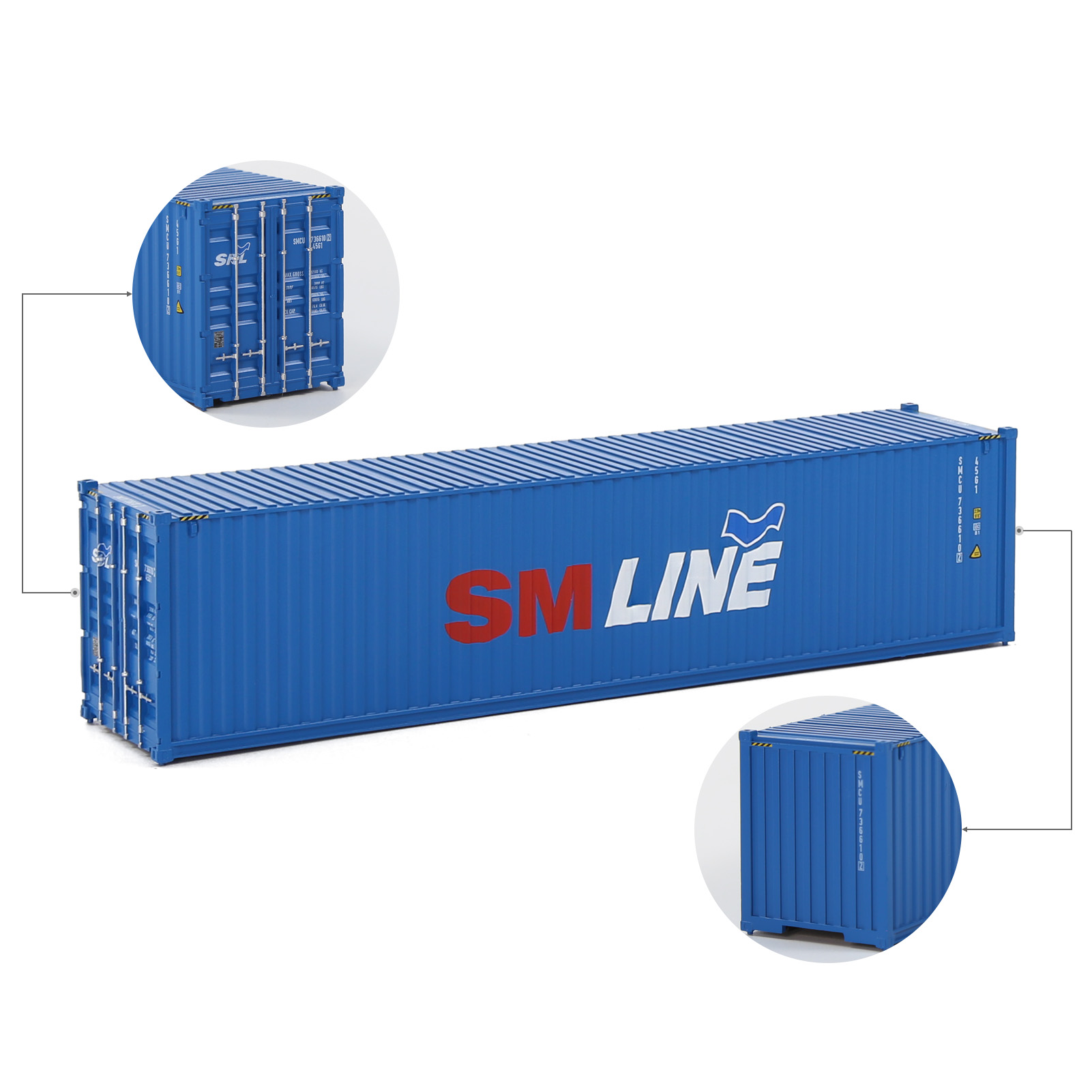 Evemodel Scala HO 1:87 40ft Contenitore di spedizione 40' Hi-cubes Cargo Box - Foto 10 di 19