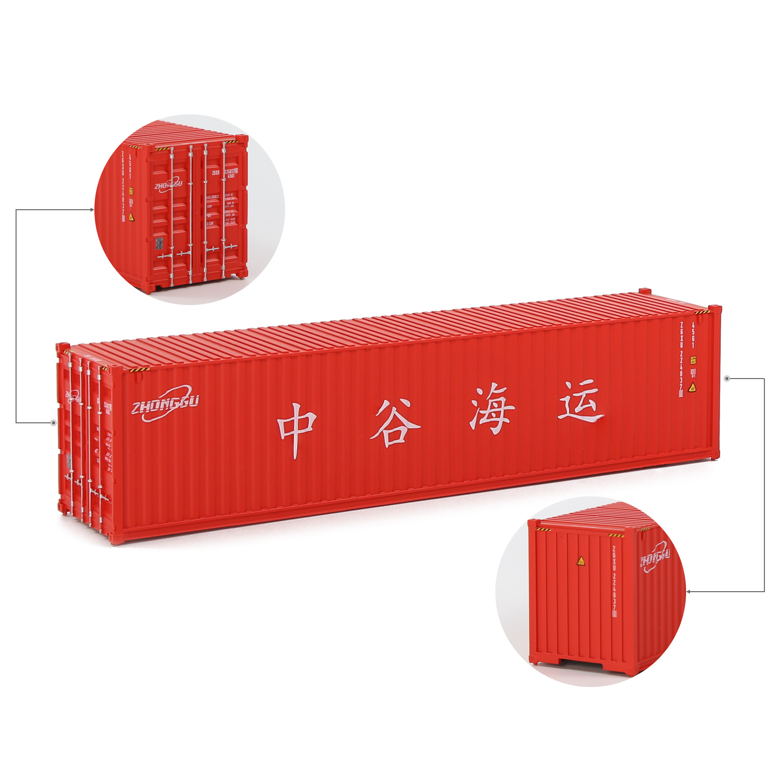 Evemodel Scala HO 1:87 40ft Contenitore di spedizione 40' Hi-cubes Cargo Box - Foto 17 di 19