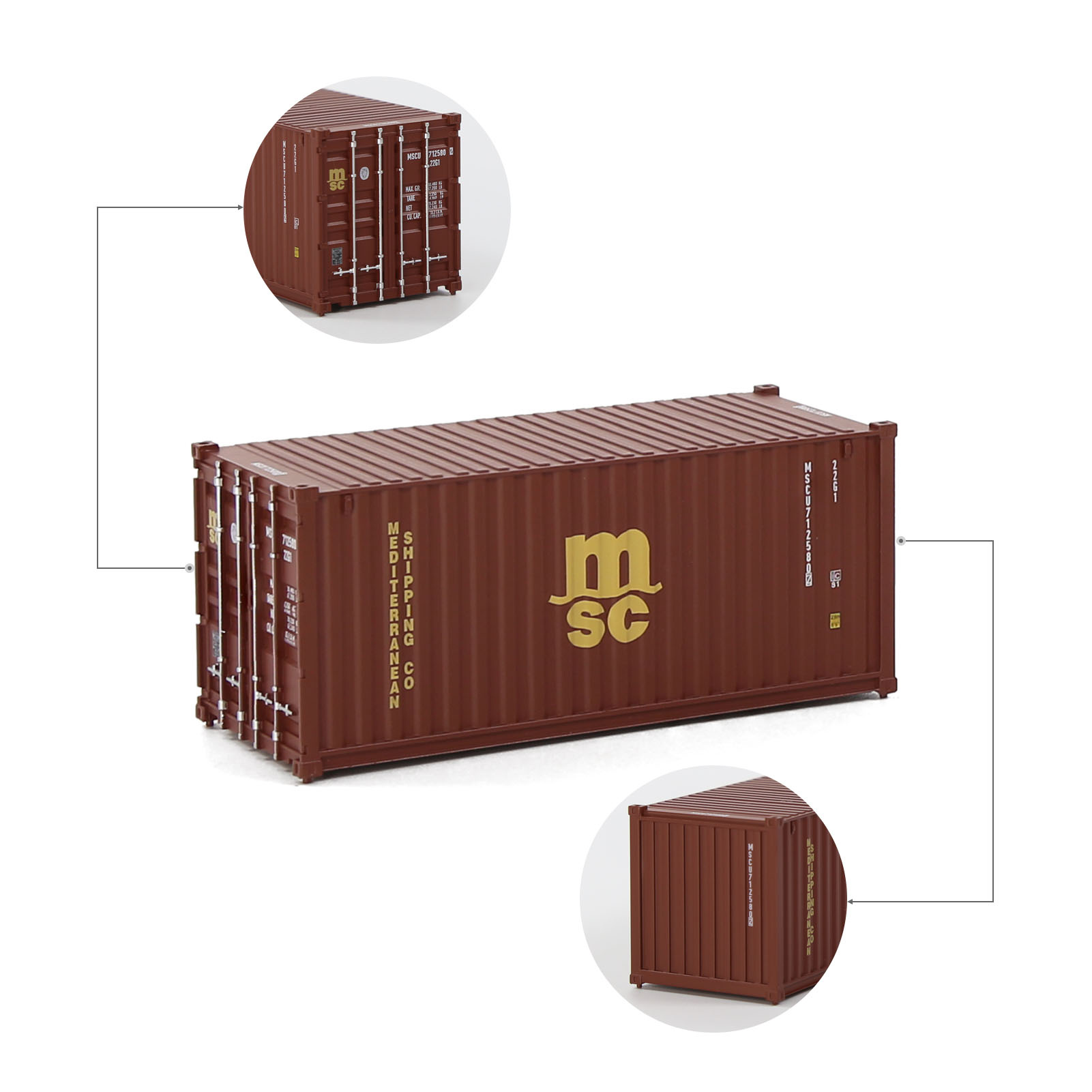 Evemodel HO Scale 1:87 20ft Shipping Container 20' Cargo Box Model Railway C8726 - Picture 18 of 20